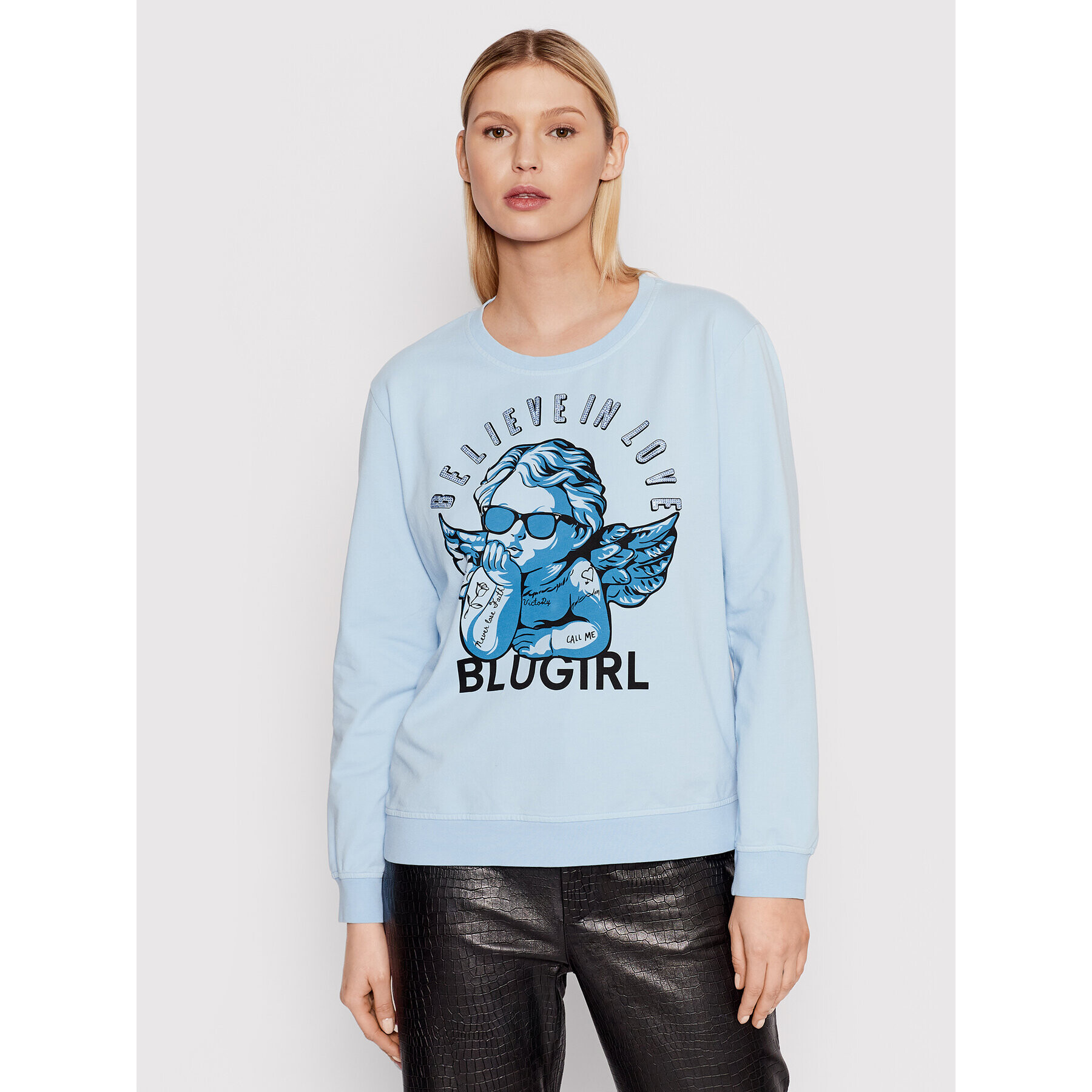 Blugirl Blumarine Mikina RA2250 F0833 Modrá Regular Fit - Pepit.sk