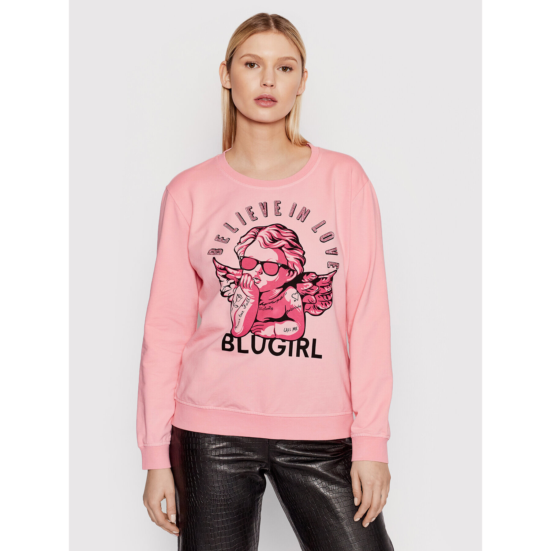 Blugirl Blumarine Mikina RA2250 F0833 Ružová Regular Fit - Pepit.sk