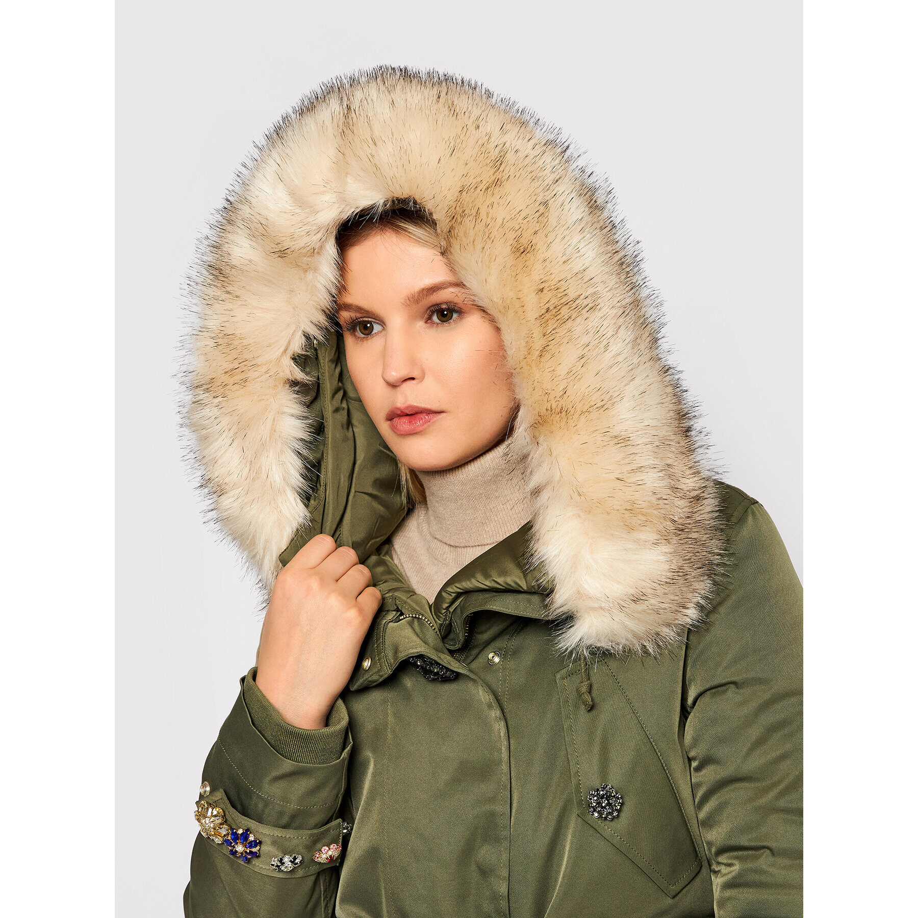 Blugirl Blumarine Parka RH1265-T8727 Zelená Regular Fit - Pepit.sk