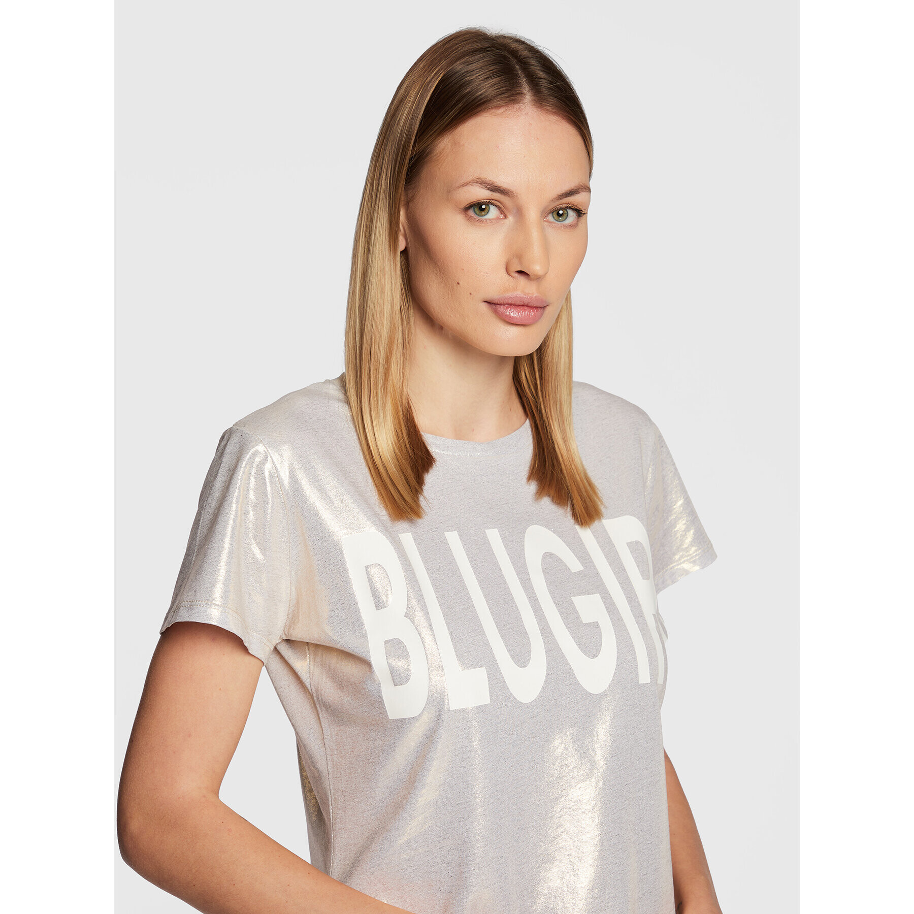 Blugirl Blumarine Tričko RF2213-J6559 Strieborná Regular Fit - Pepit.sk