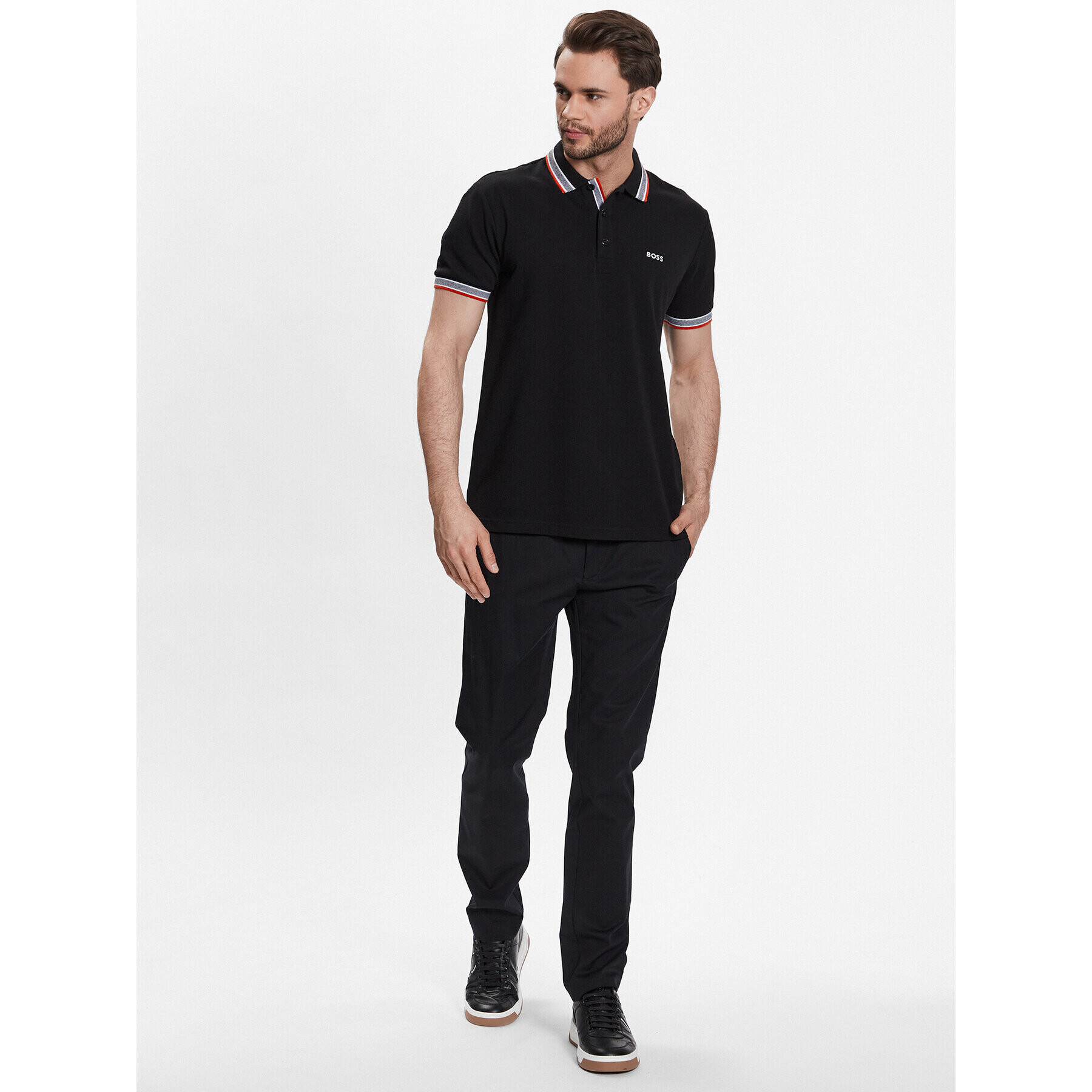 Boss Bavlnené nohavice 50486128 Čierna Slim Fit - Pepit.sk