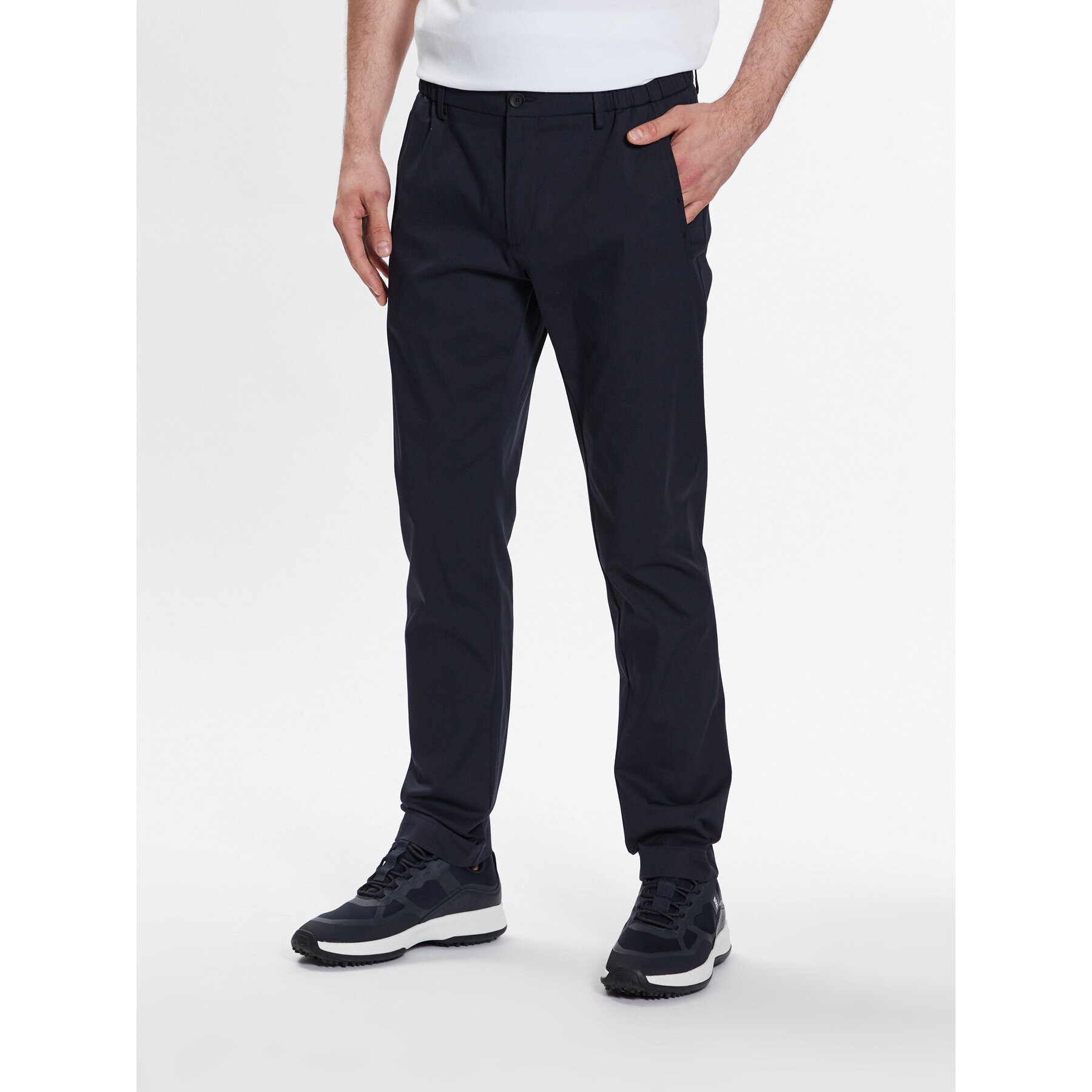 Boss Bavlnené nohavice T_Rogan2 50486128 Tmavomodrá Slim Fit - Pepit.sk