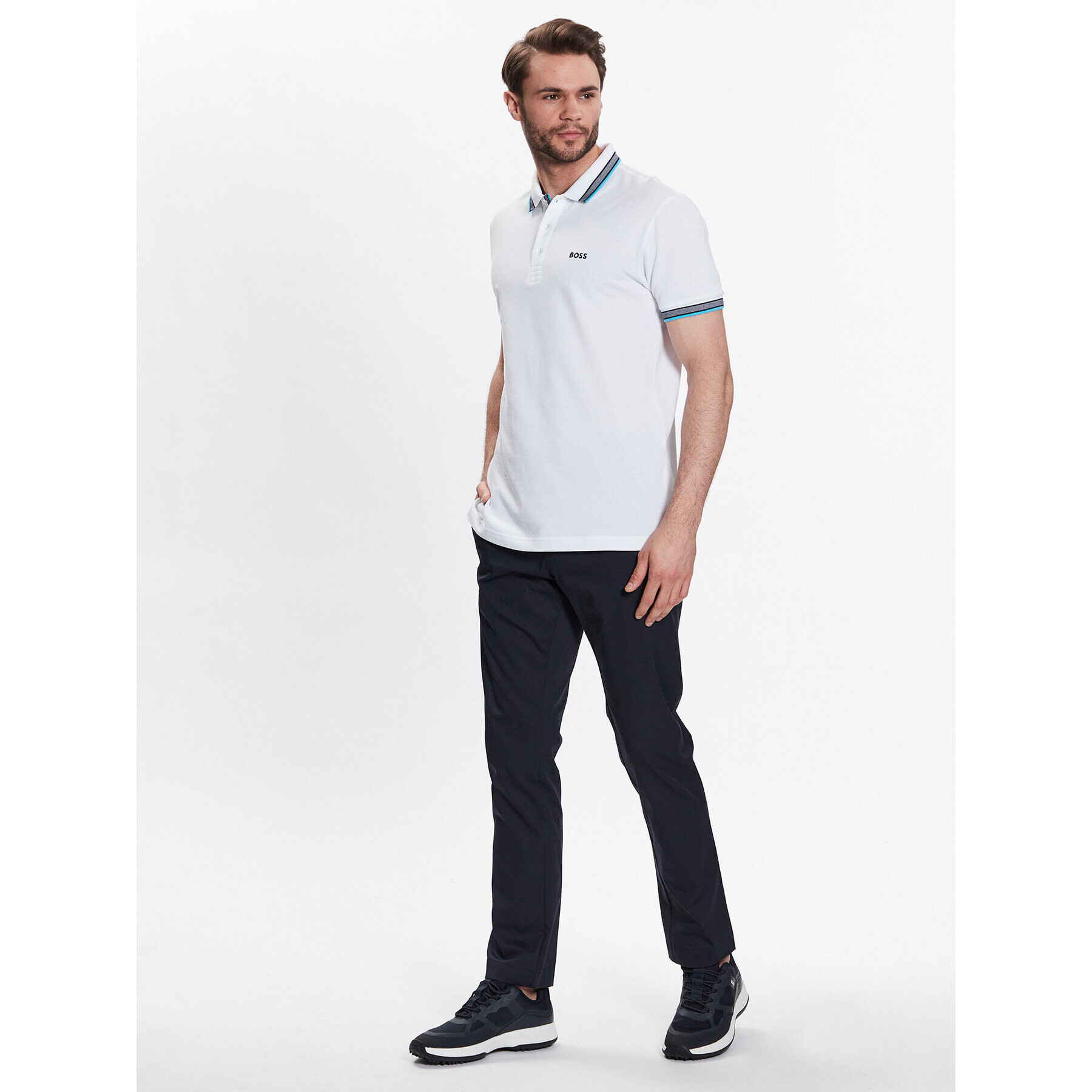 Boss Bavlnené nohavice T_Rogan2 50486128 Tmavomodrá Slim Fit - Pepit.sk