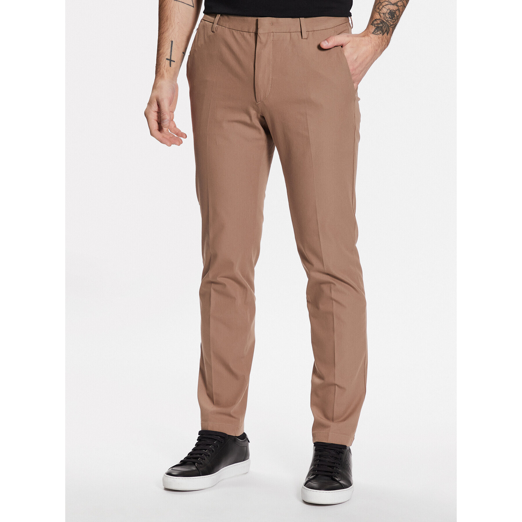 Boss Bavlnené nohavice 50487754 Béžová Slim Fit - Pepit.sk