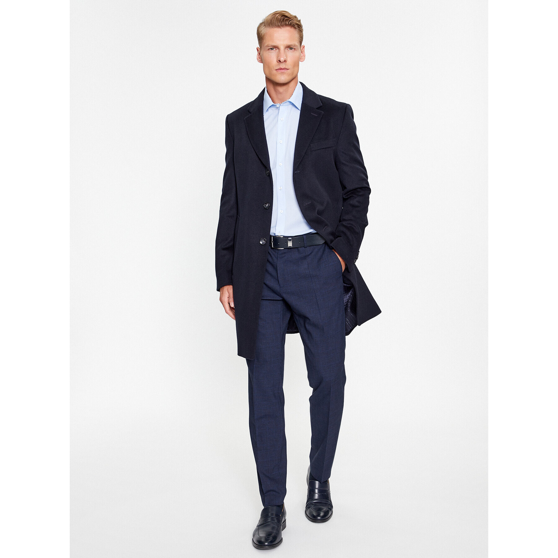 Boss Bavlnené nohavice 50502469 Tmavomodrá Slim Fit - Pepit.sk