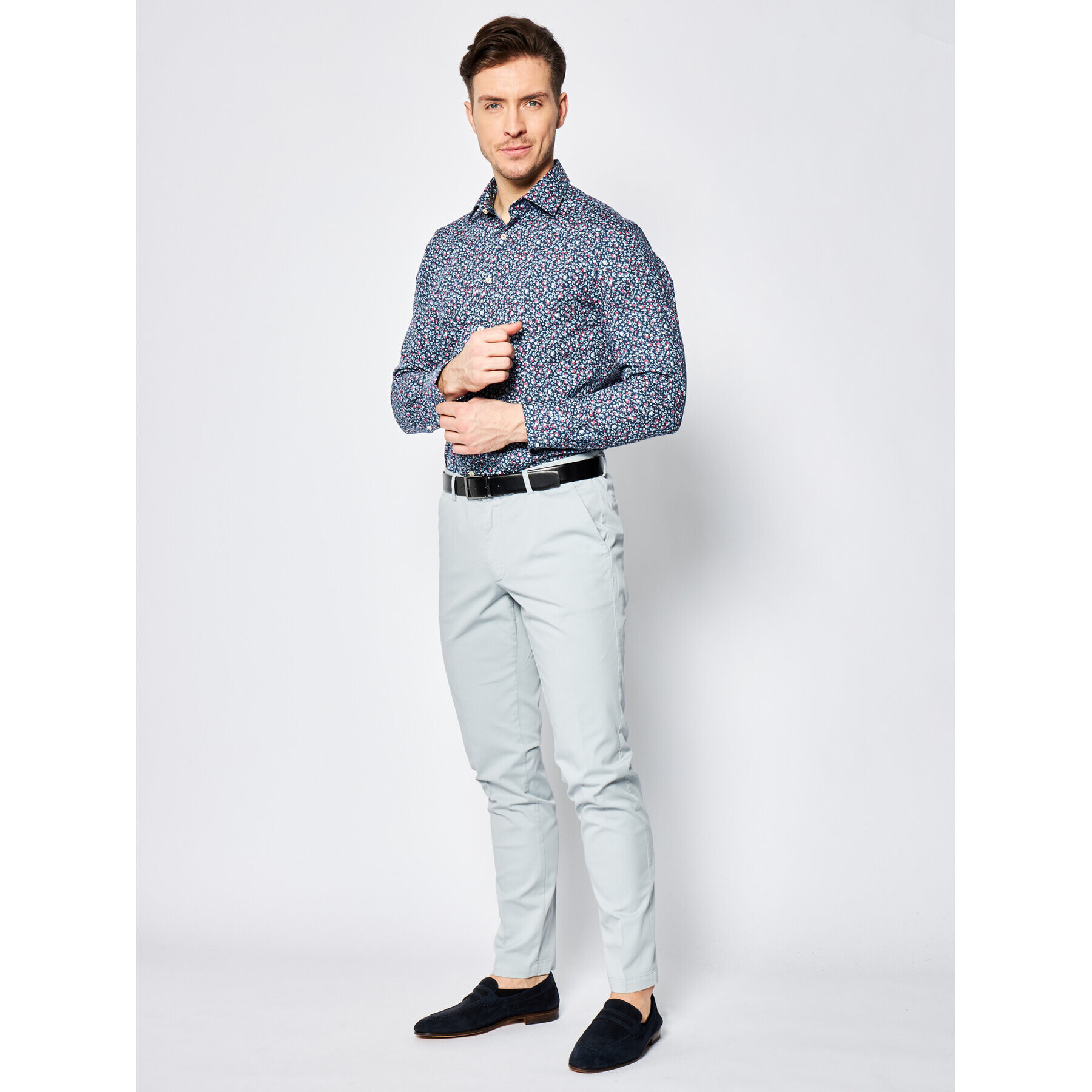 Boss Bavlnené nohavice Kaito1 50410310 Sivá Tapered Fit - Pepit.sk