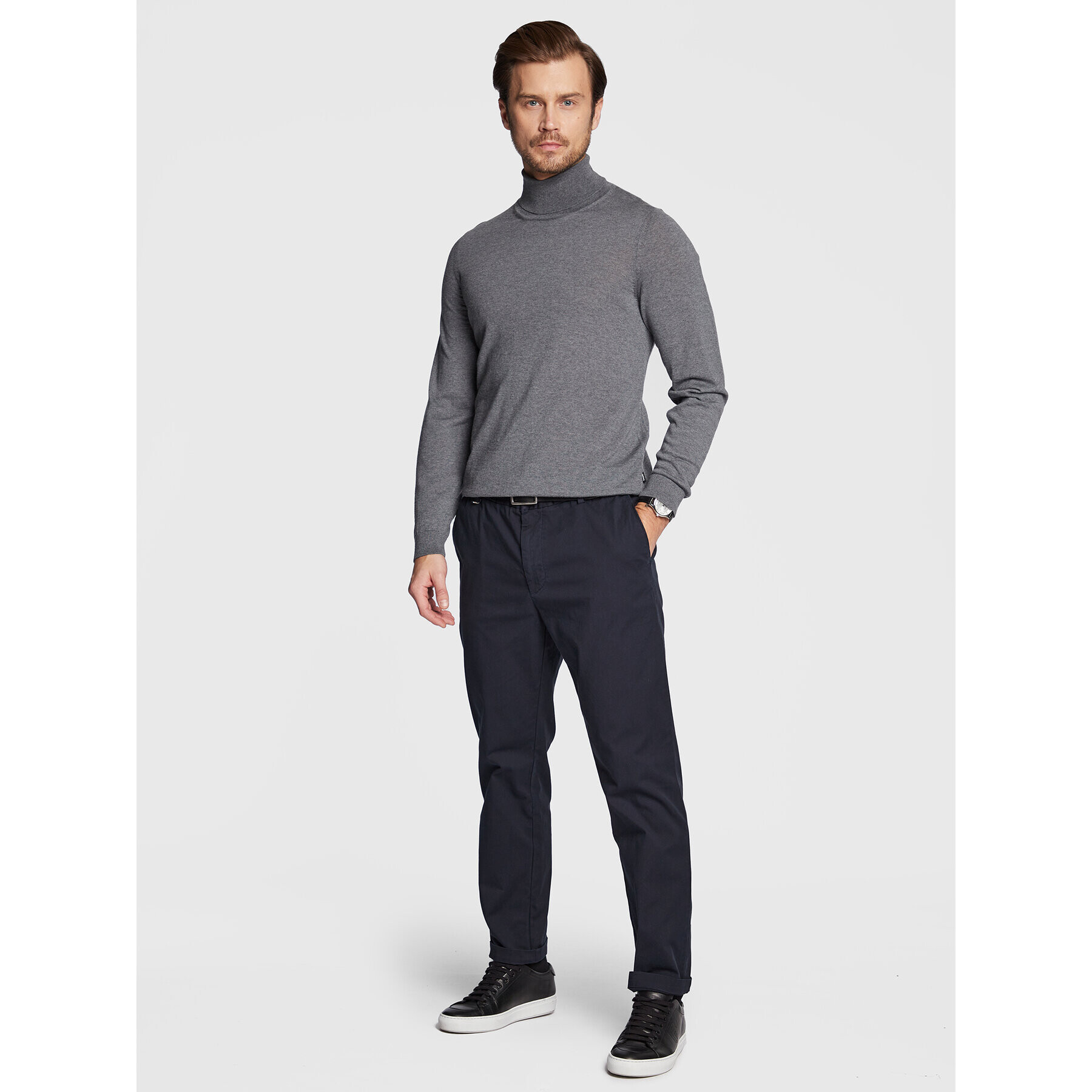 Boss Bavlnené nohavice Kane-Ds 50478577 Tmavomodrá Slim Fit - Pepit.sk