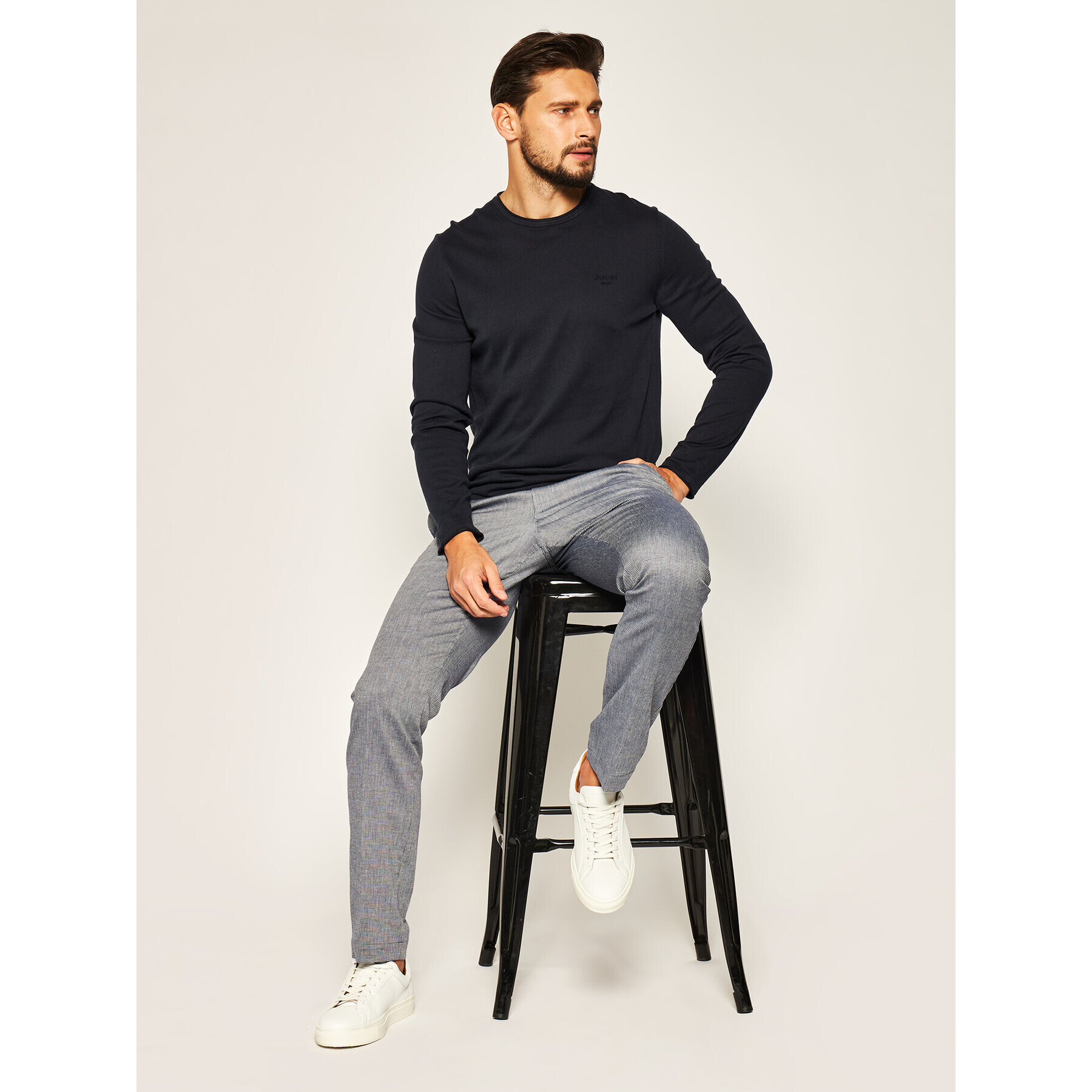 Boss Bavlnené nohavice Stanino17-W 50427212 Tmavomodrá Slim Fit - Pepit.sk