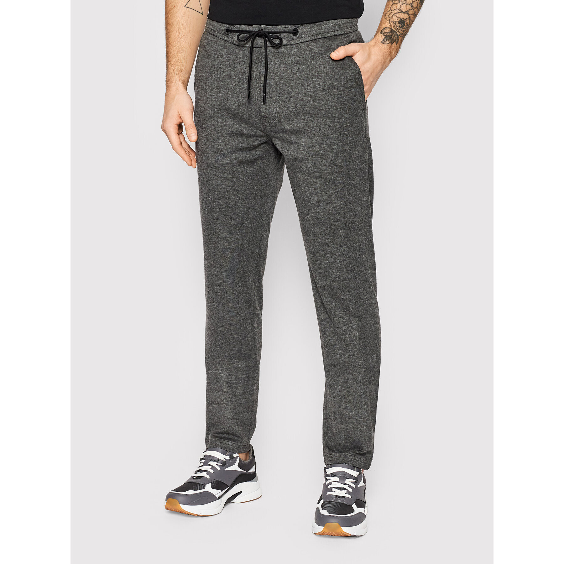 Boss Bavlnené nohavice Taber-Ds 50468188 Sivá Tapered Fit - Pepit.sk