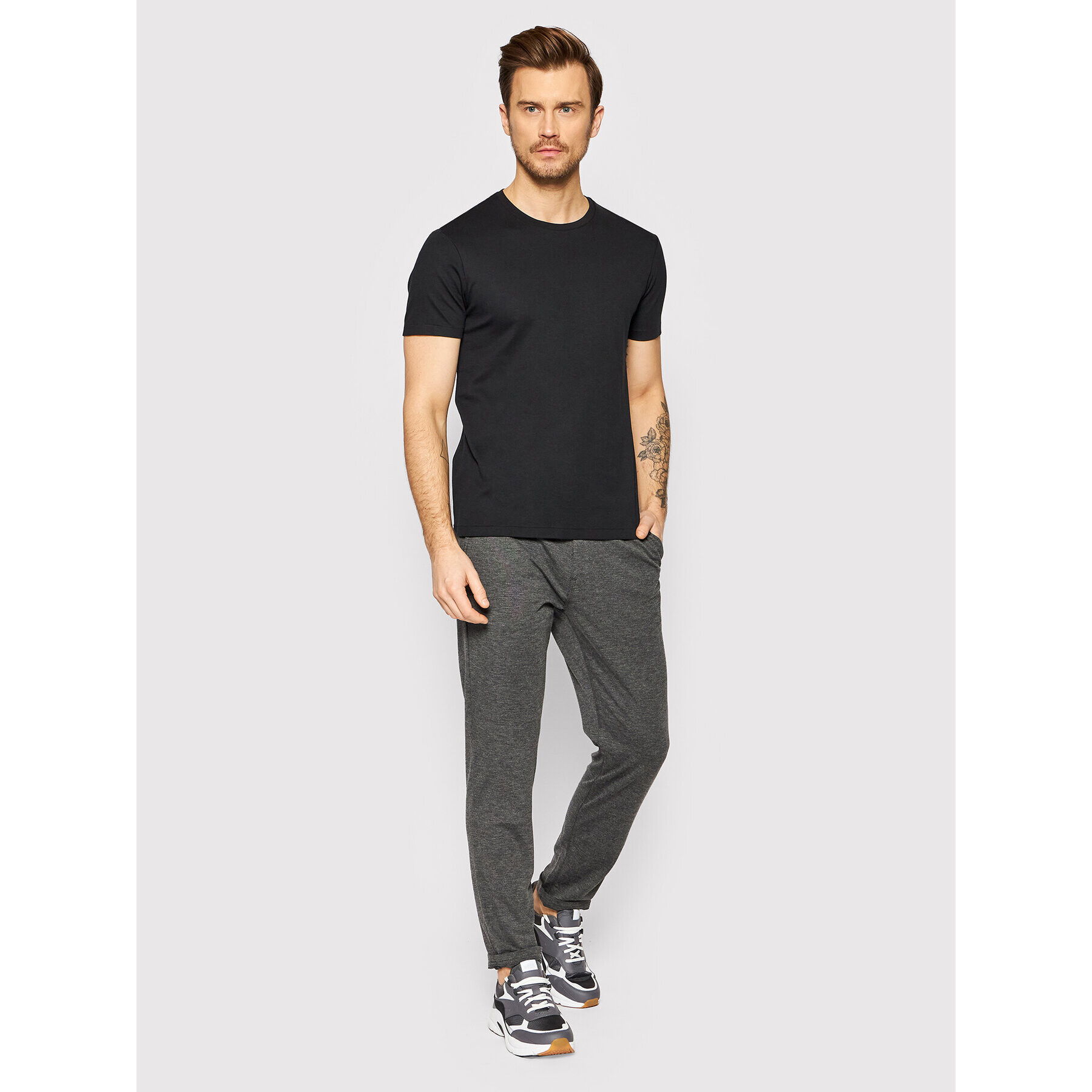 Boss Bavlnené nohavice Taber-Ds 50468188 Sivá Tapered Fit - Pepit.sk