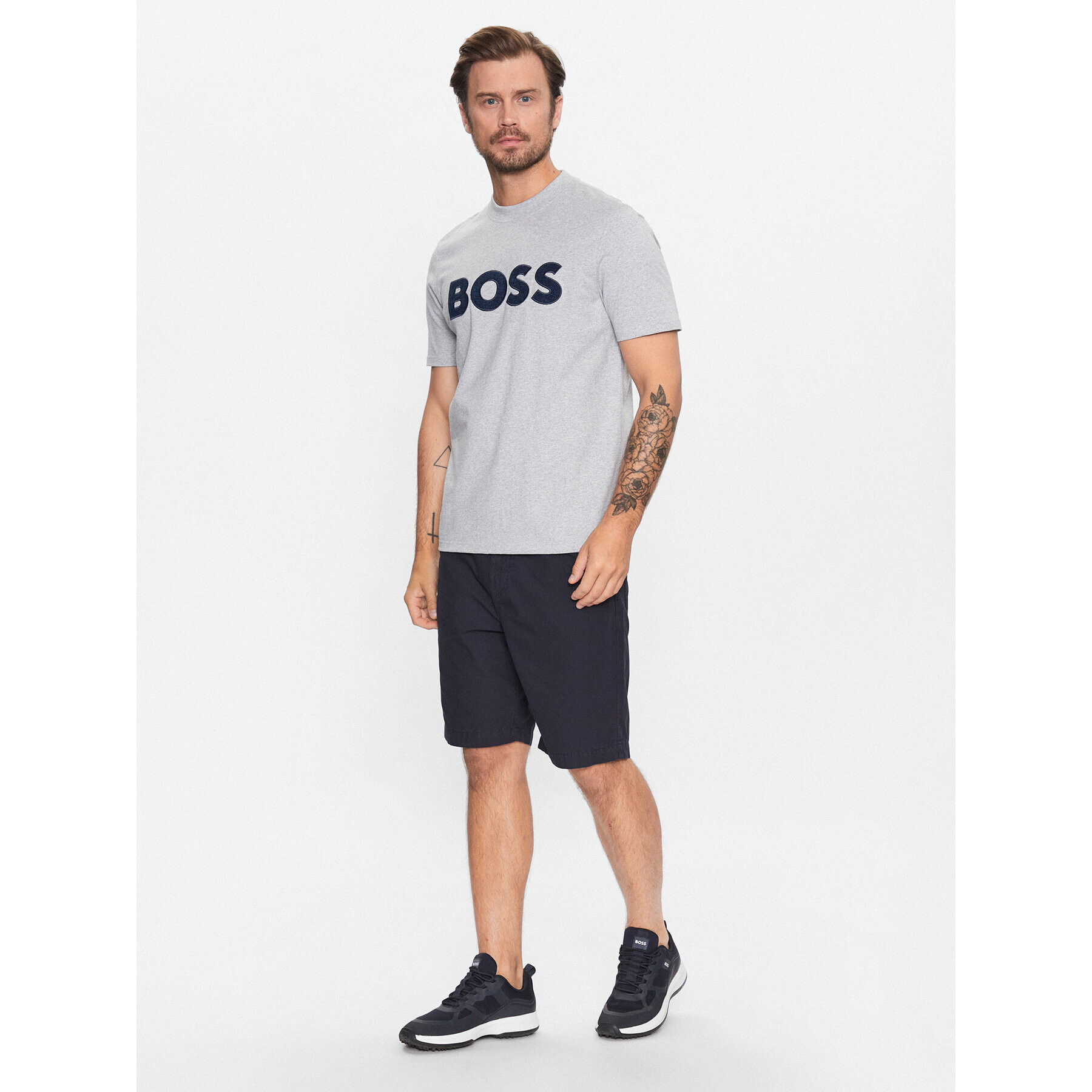 Boss Bavlnené šortky 50488628 Tmavomodrá Relaxed Fit - Pepit.sk