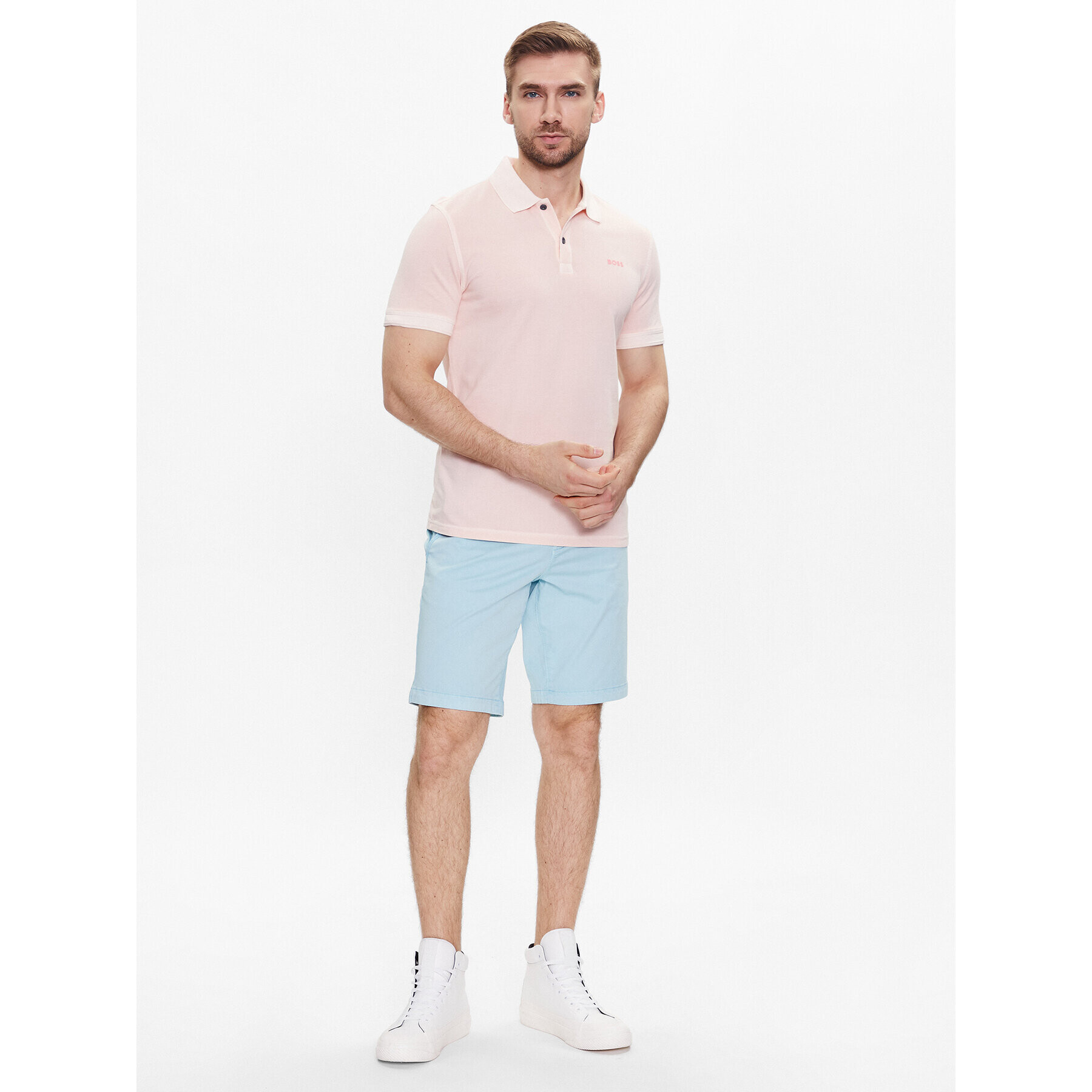 Boss Bavlnené šortky 50489112 Modrá Slim Fit - Pepit.sk