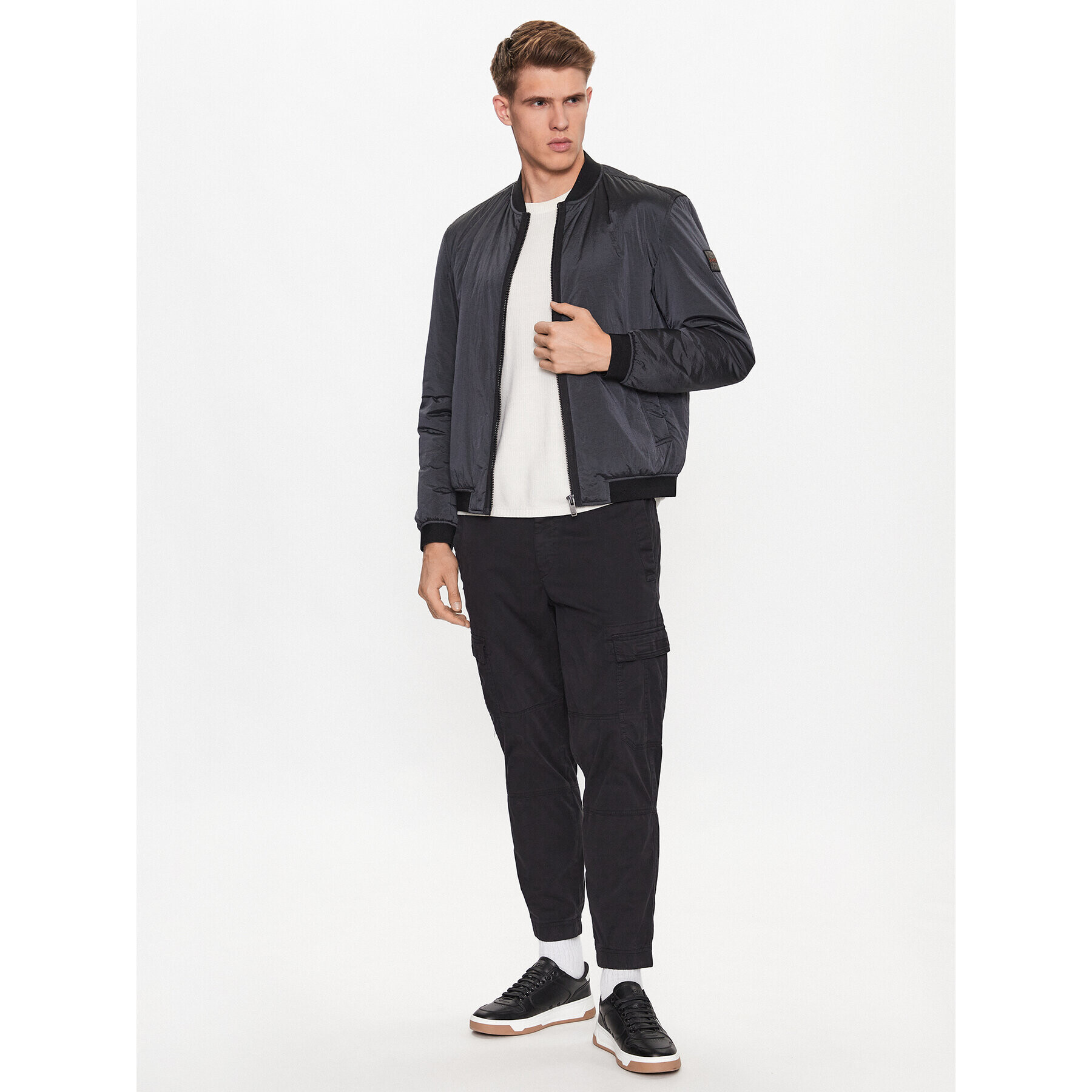 Boss Bundy bomber Overse 50496479 Sivá Regular Fit - Pepit.sk