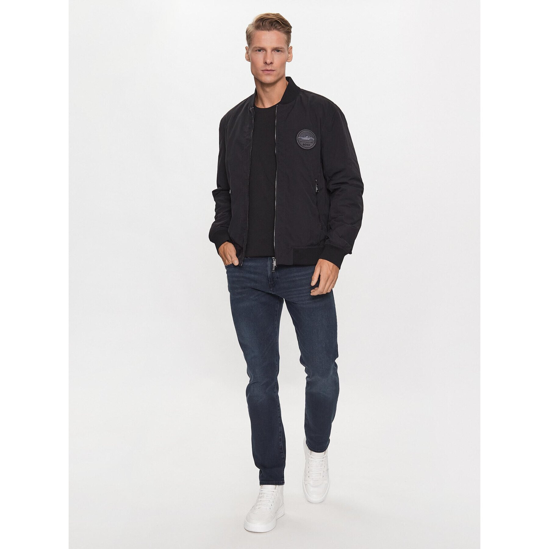 Boss Bundy bomber Coperto 50499031 Čierna Regular Fit - Pepit.sk