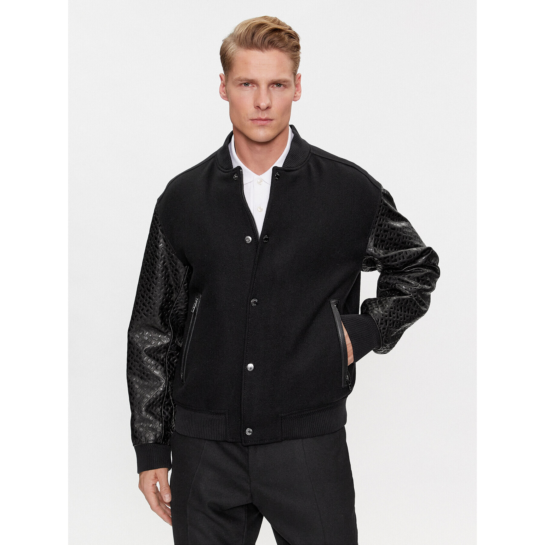 Boss Bundy bomber Motiver1 50499589 Čierna Regular Fit - Pepit.sk