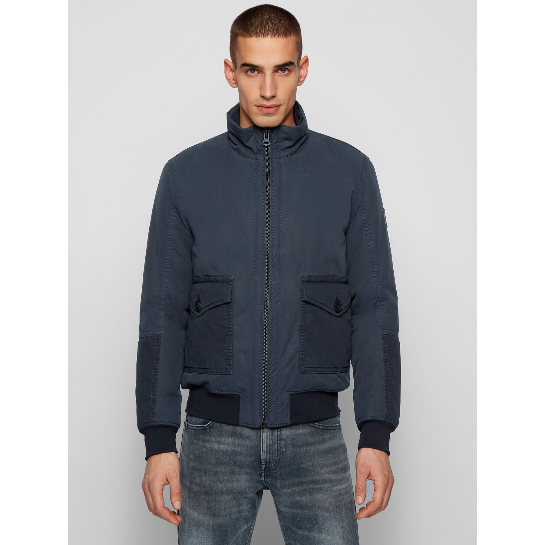 Boss Bundy bomber Odre-D 50440995 Tmavomodrá Regular Fit - Pepit.sk