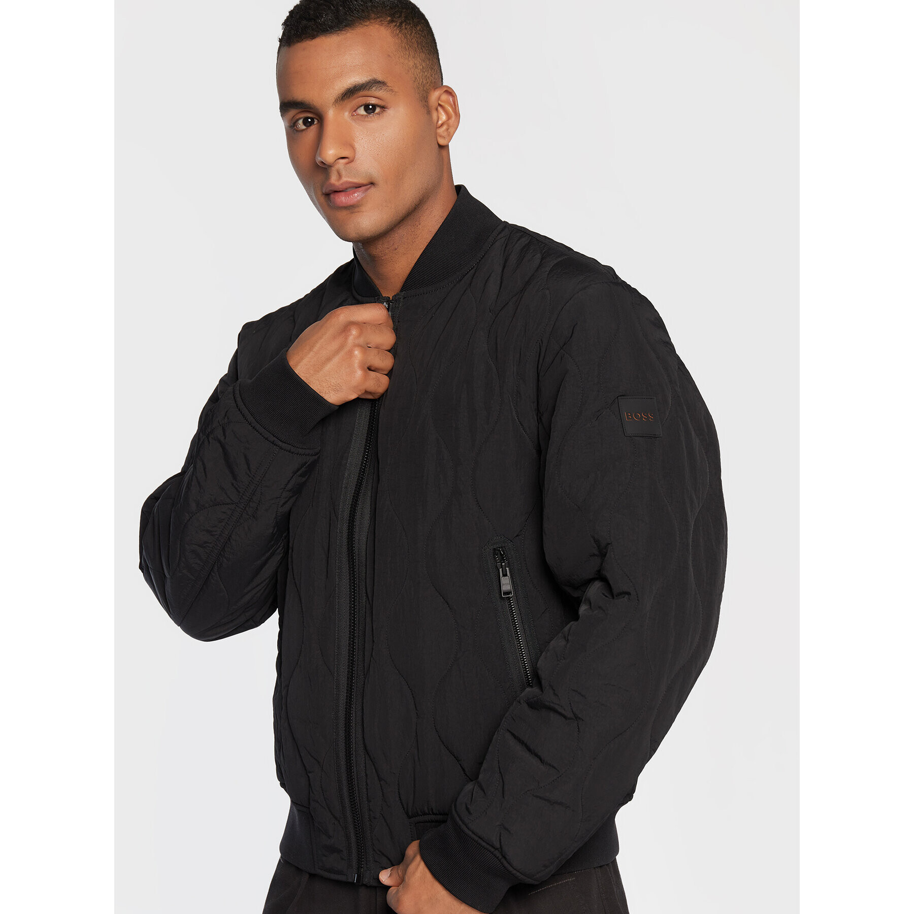 Boss Bundy bomber Oventure 50476056 Čierna Regular Fit - Pepit.sk