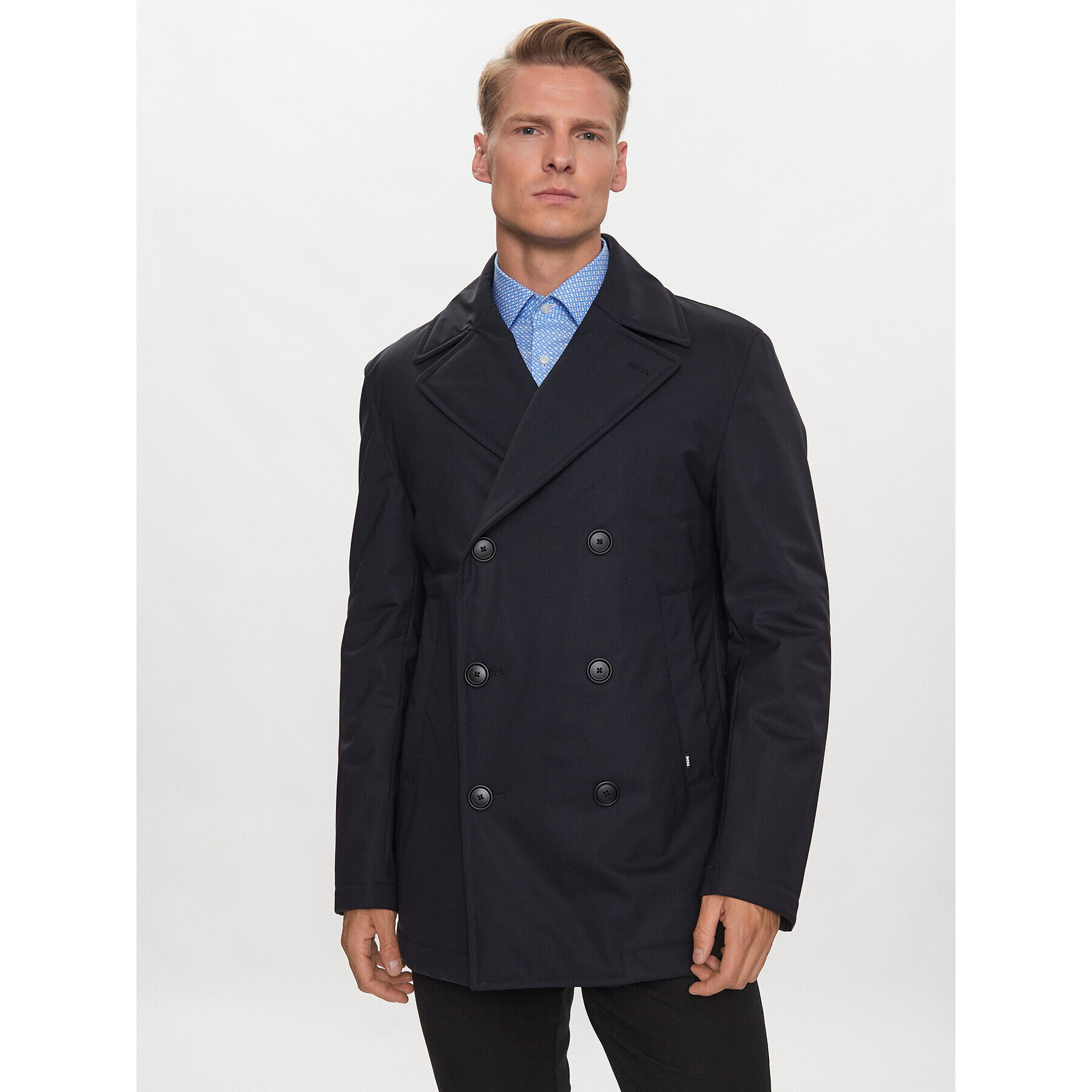 Boss Kabát P-Hyde-Peacoat-233 50498100 Tmavomodrá Slim Fit - Pepit.sk