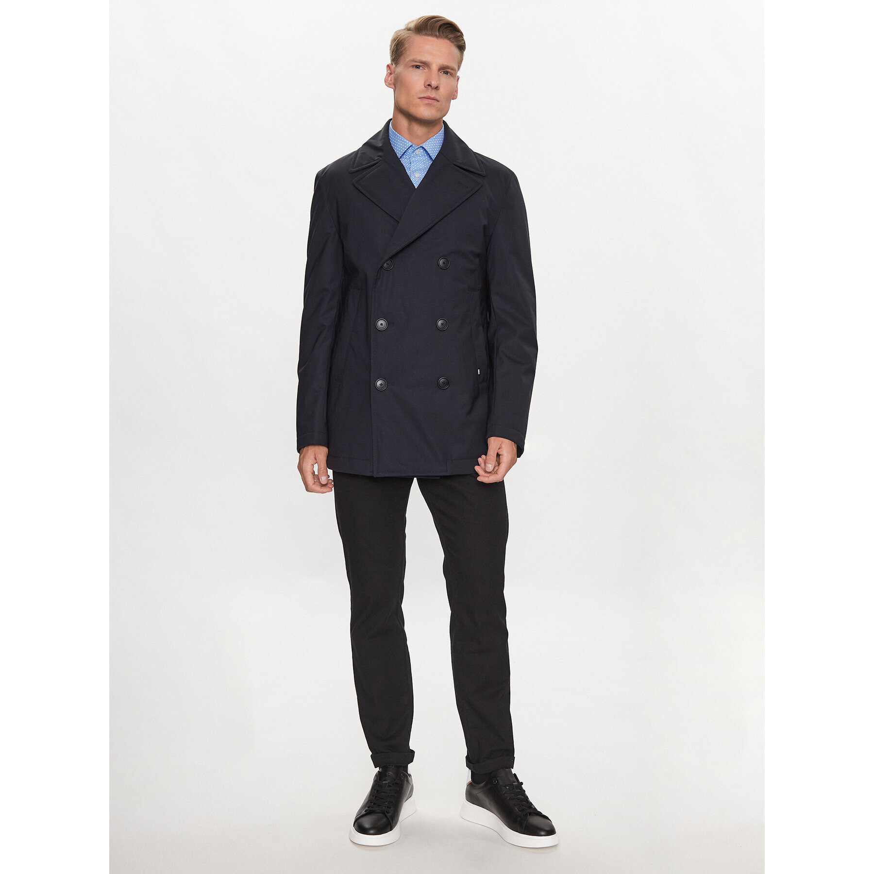 Boss Kabát P-Hyde-Peacoat-233 50498100 Tmavomodrá Slim Fit - Pepit.sk