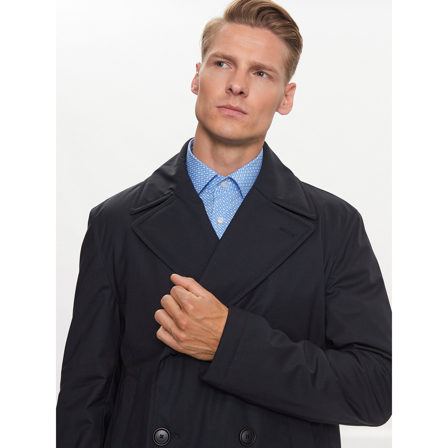 Boss Kabát P-Hyde-Peacoat-233 50498100 Tmavomodrá Slim Fit - Pepit.sk