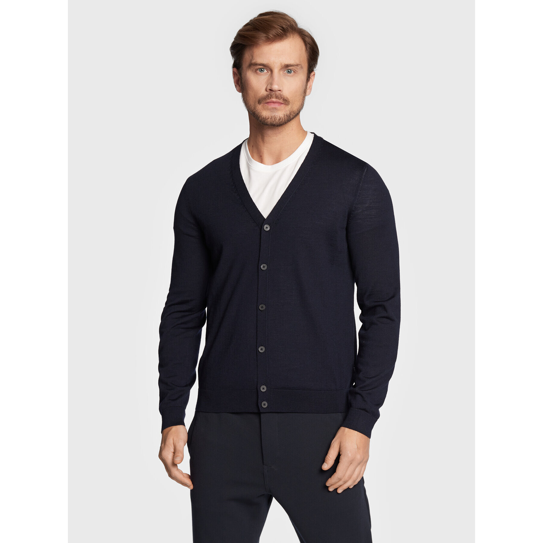 Boss Kardigán Mardon-L 50476356 Tmavomodrá Slim Fit - Pepit.sk