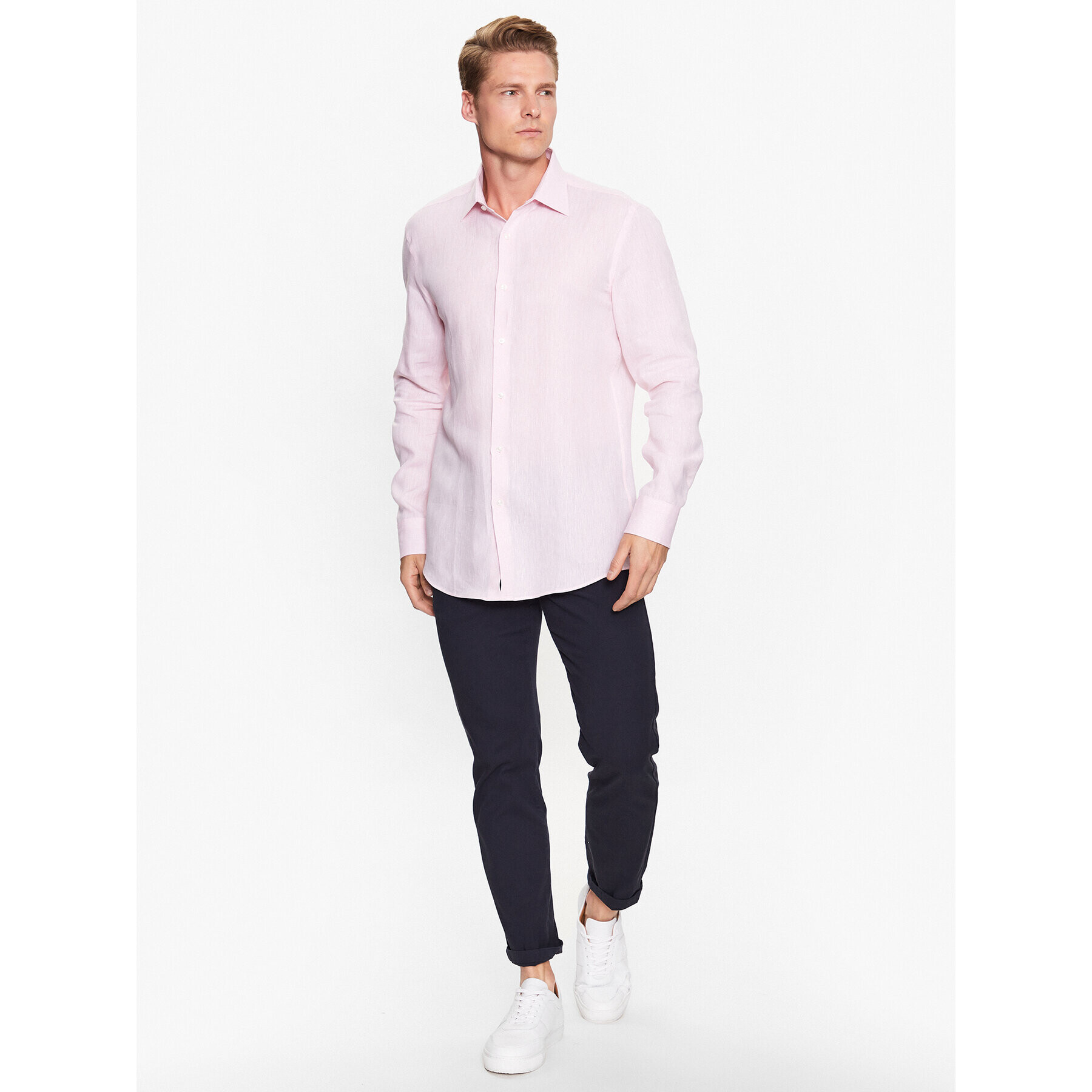 Boss Košeľa 50490234 Ružová Slim Fit - Pepit.sk