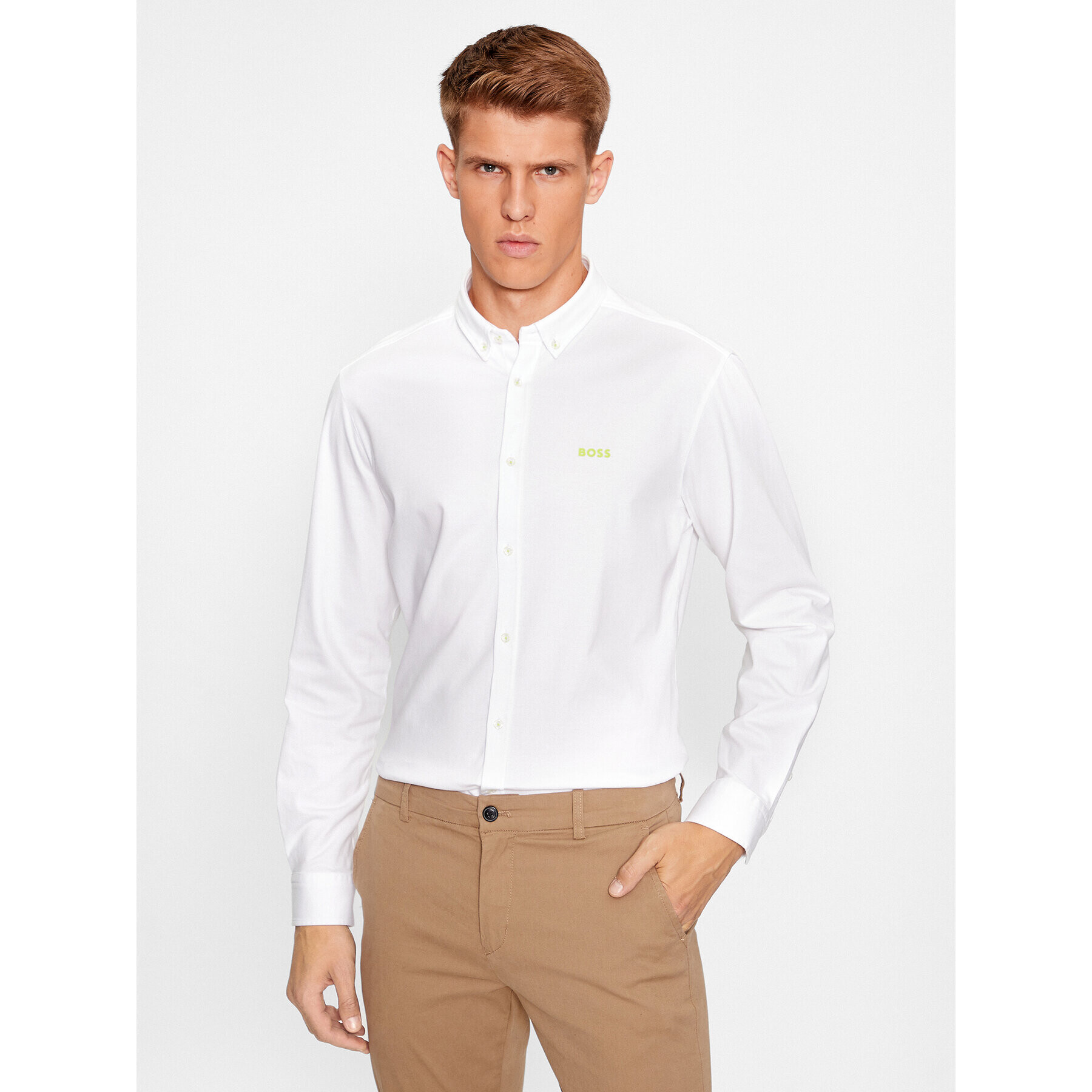 Boss Košeľa Biado_R 50497486 Biela Slim Fit - Pepit.sk