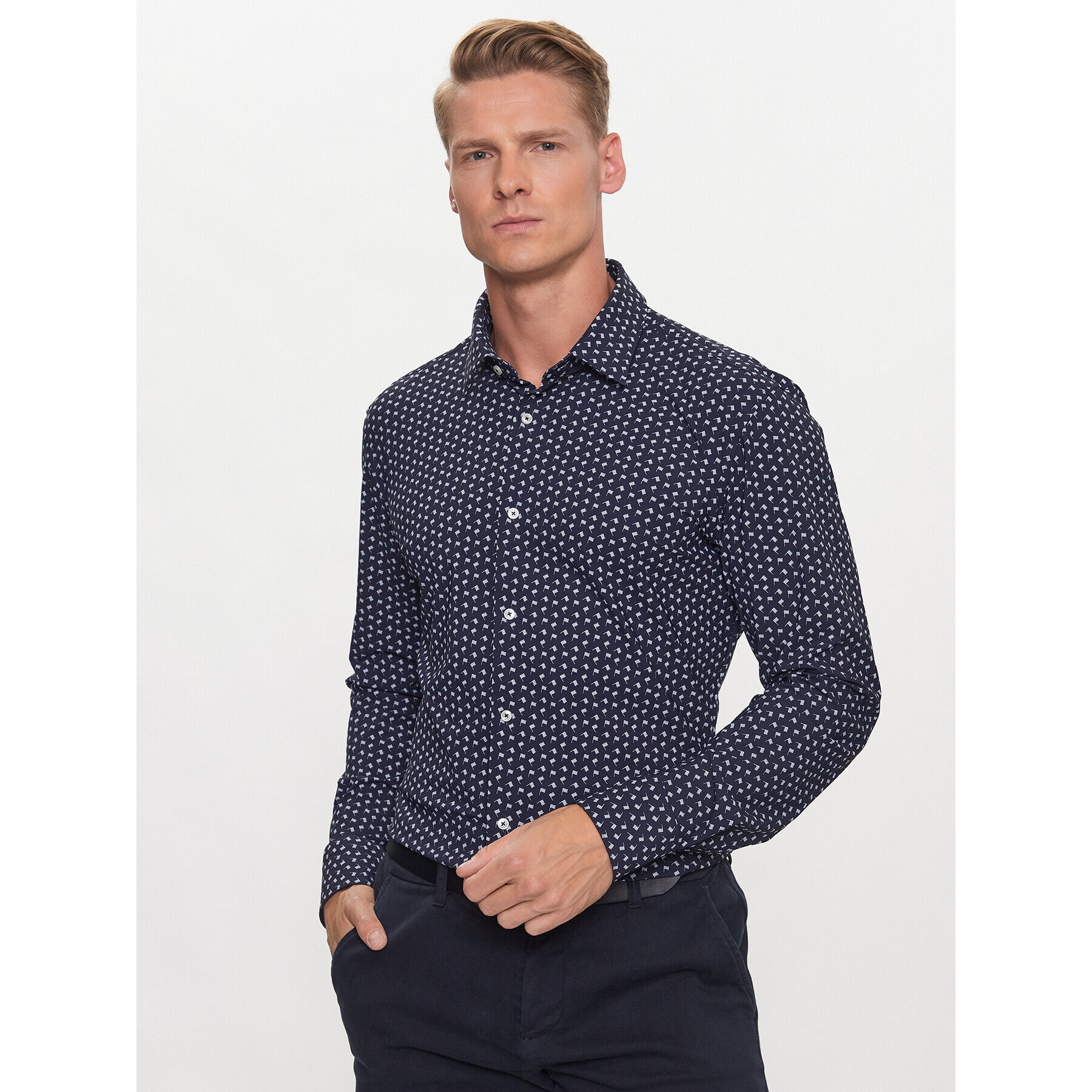 Boss Košeľa P-Hank-S-Kent-C1-222 50496754 Tmavomodrá Slim Fit - Pepit.sk