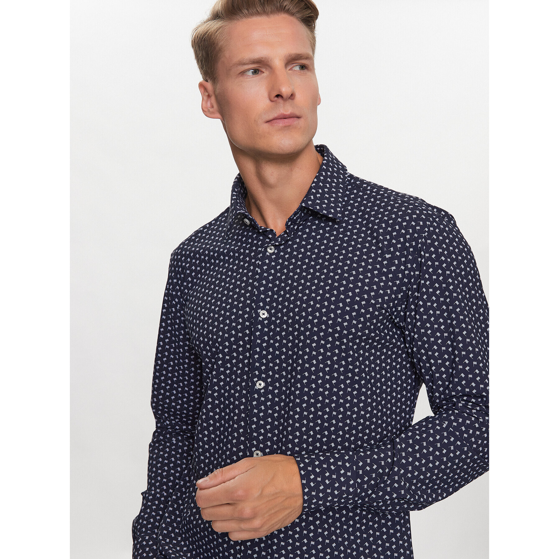 Boss Košeľa P-Hank-S-Kent-C1-222 50496754 Tmavomodrá Slim Fit - Pepit.sk