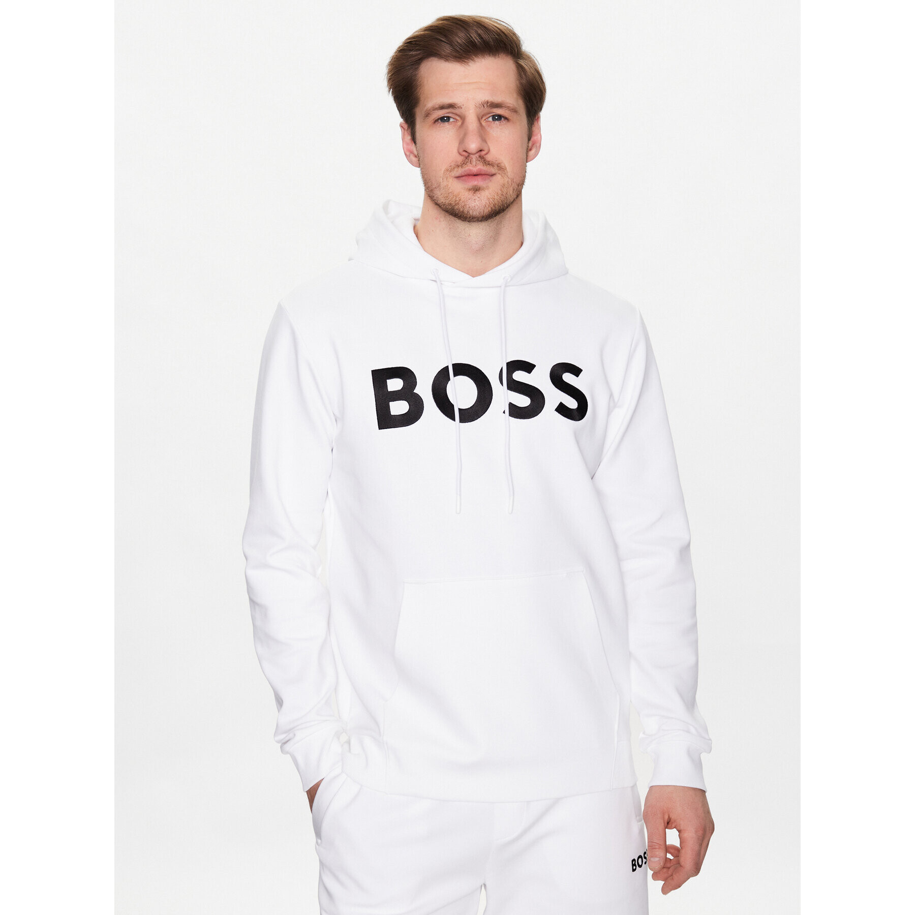 Boss Mikina 50482887 Biela Relaxed Fit - Pepit.sk