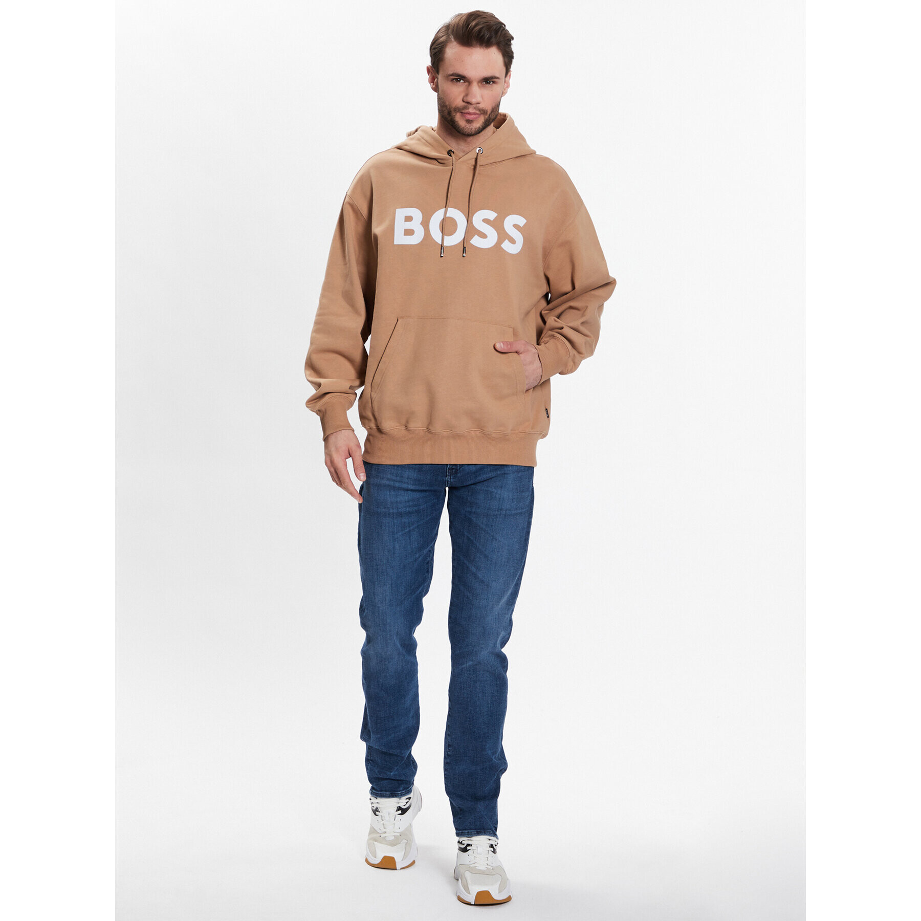 Boss Mikina Sullivan 08 50485316 Béžová Oversize - Pepit.sk