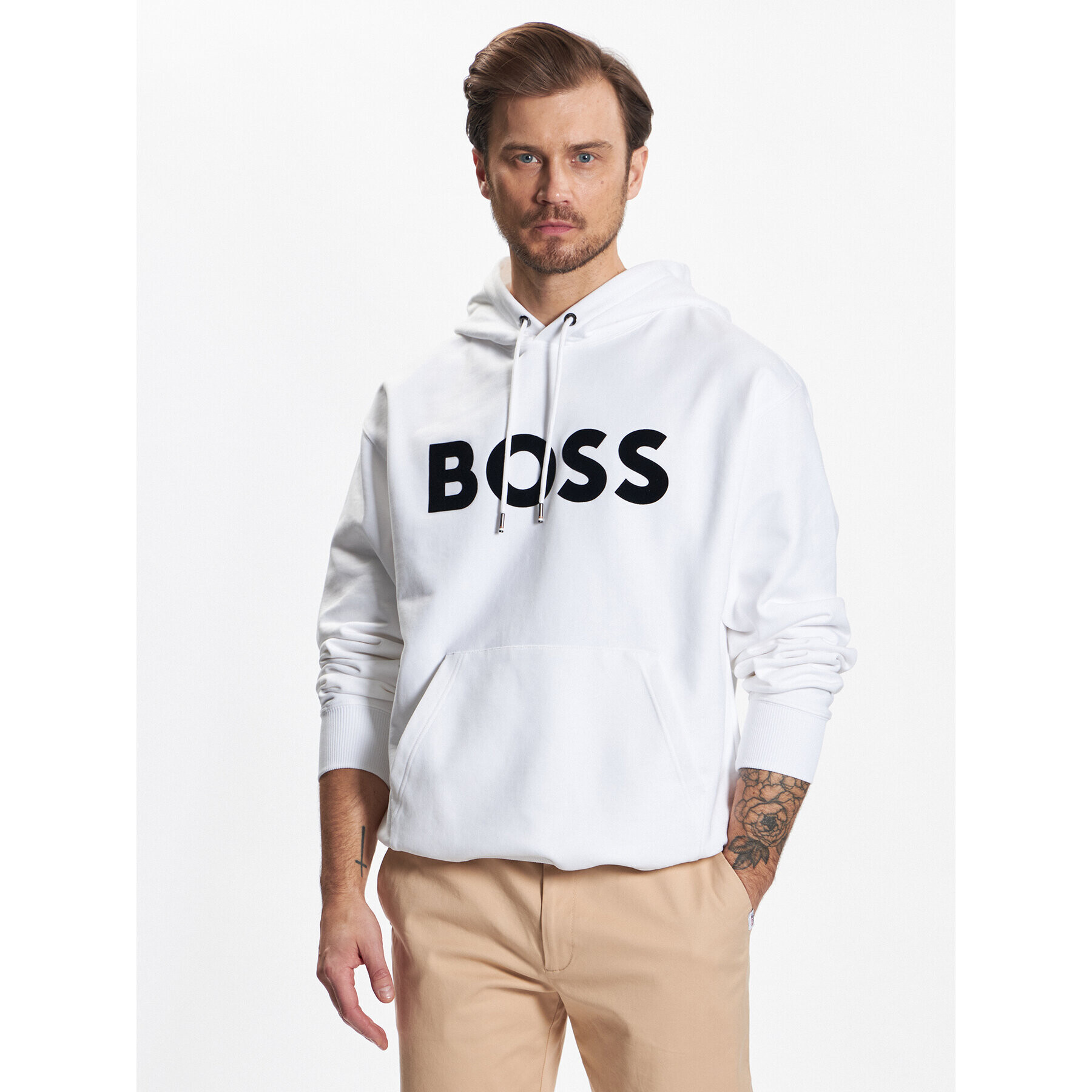 Boss Mikina 50485316 Biela Oversize - Pepit.sk