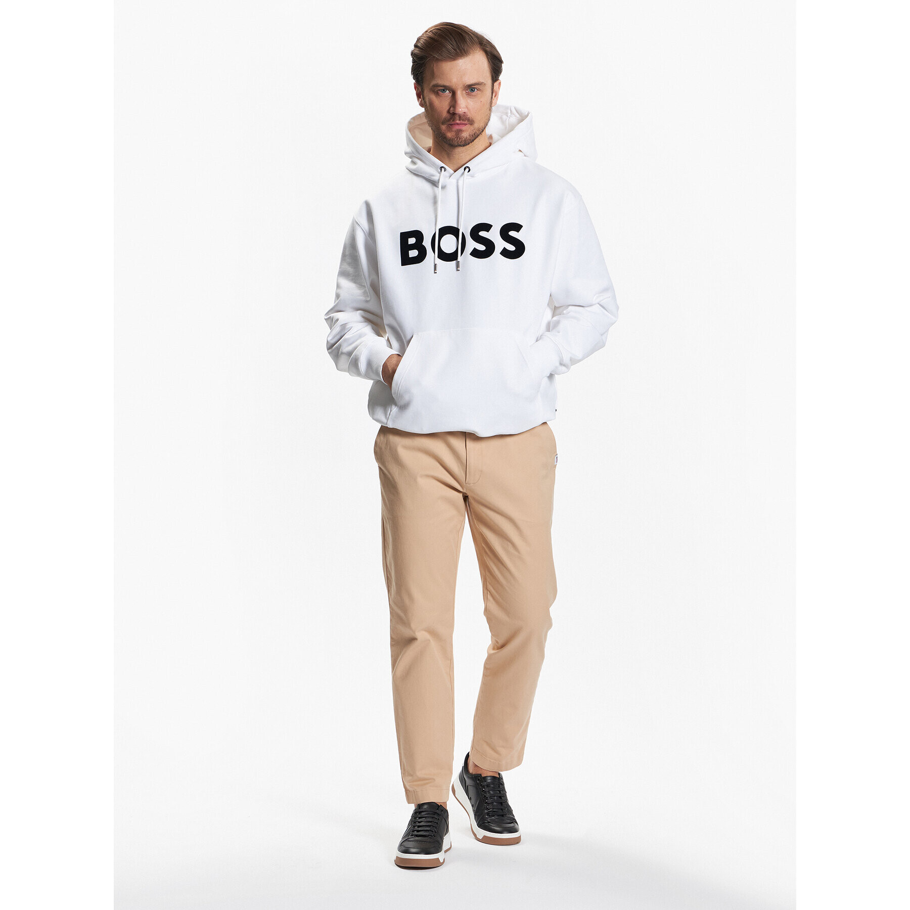 Boss Mikina 50485316 Biela Oversize - Pepit.sk