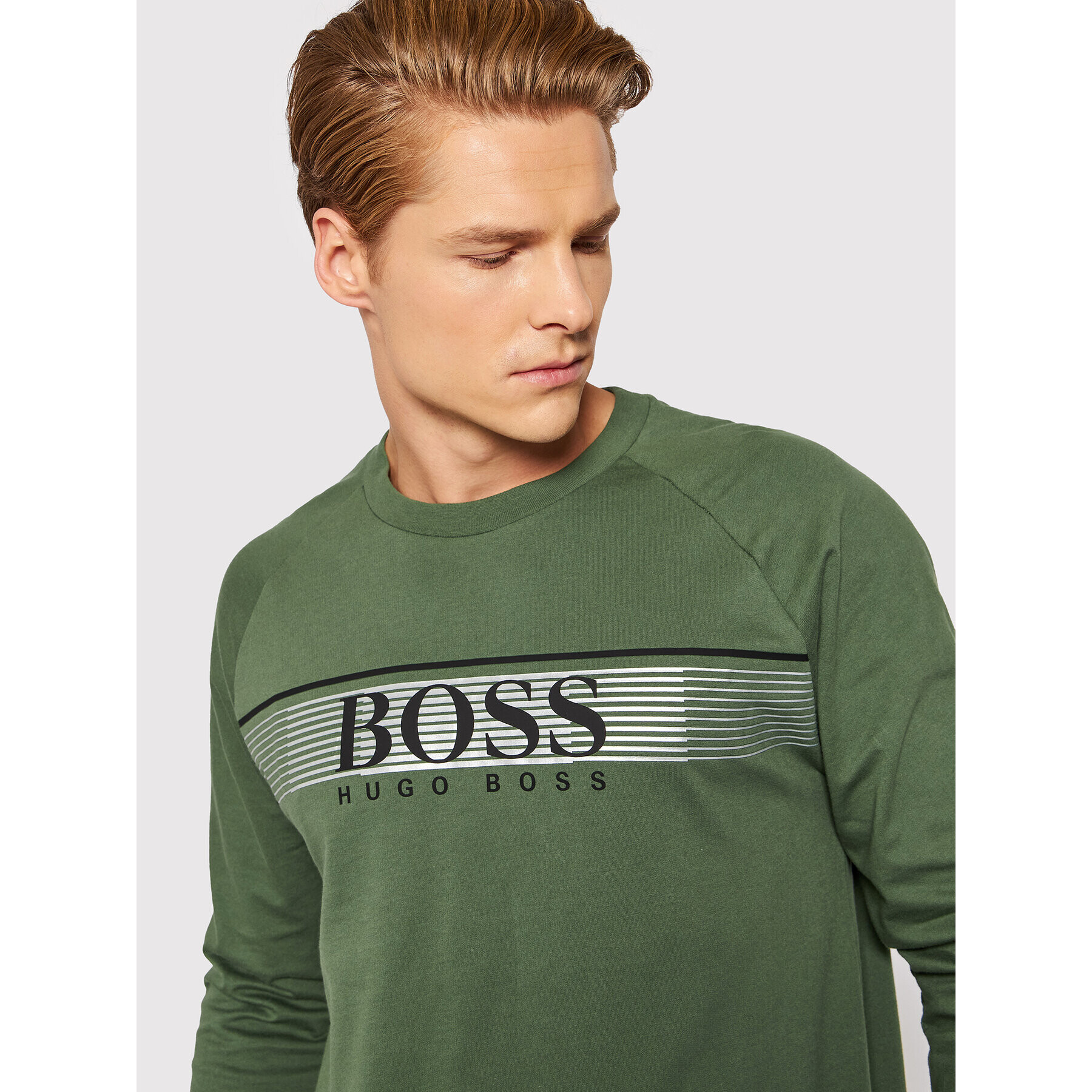 Boss Mikina Authentic 50464889 Zelená Regular Fit - Pepit.sk