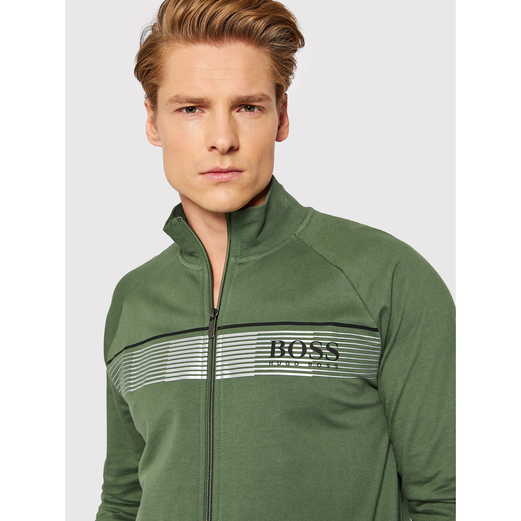 Boss Mikina Authentic 50464890 Zelená Regular Fit - Pepit.sk