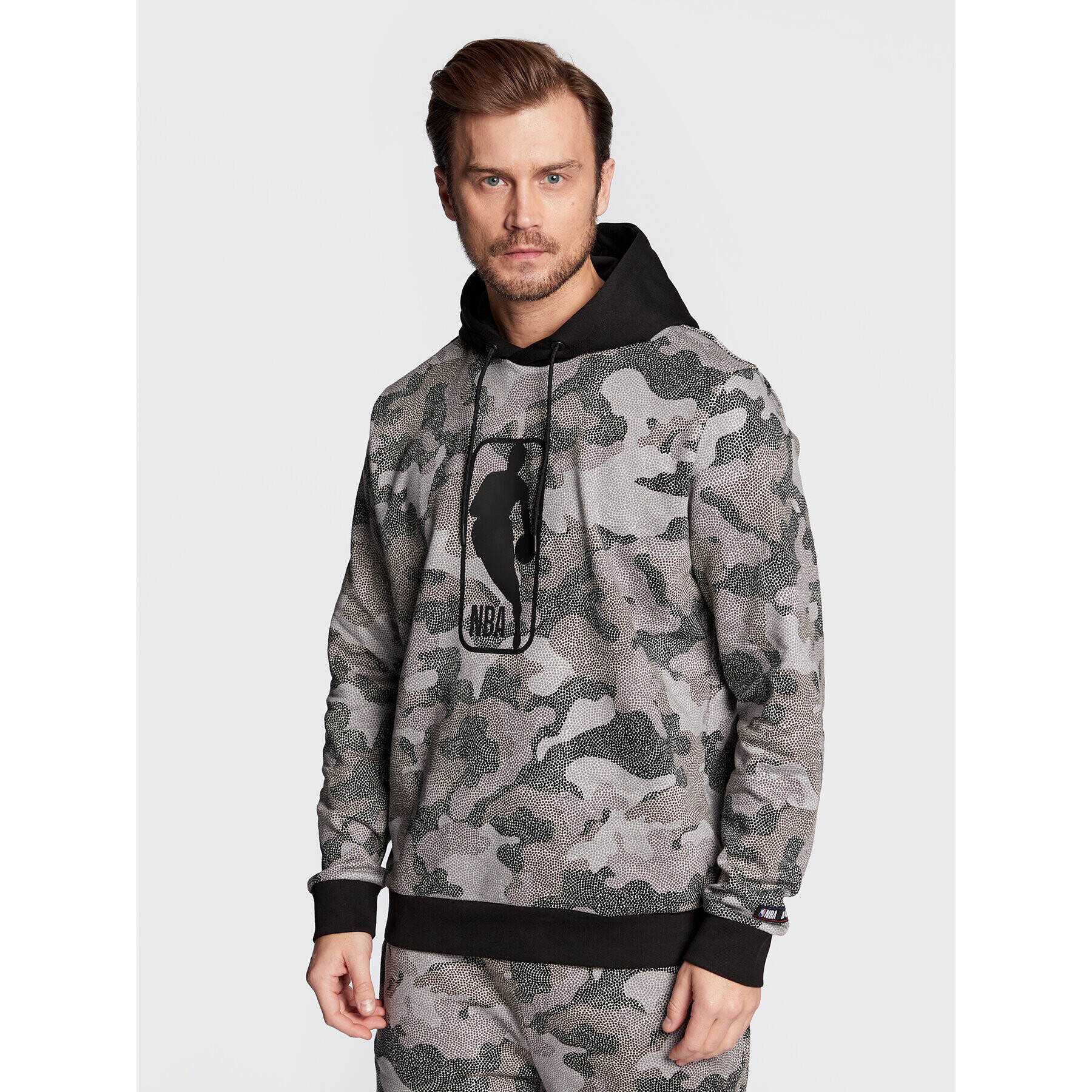 Boss Mikina NBA Camo 50477453 Sivá Regular Fit - Pepit.sk