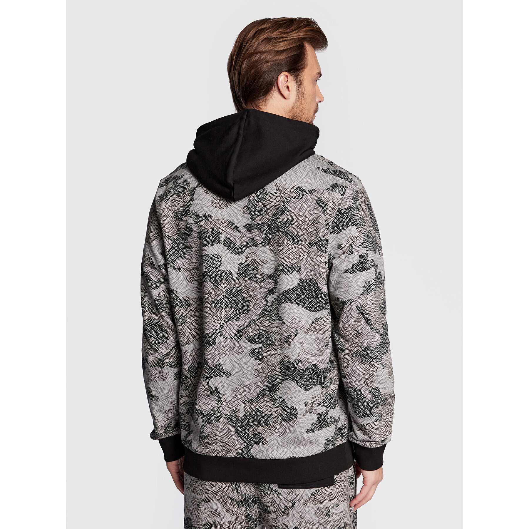 Boss Mikina NBA Camo 50477453 Sivá Regular Fit - Pepit.sk