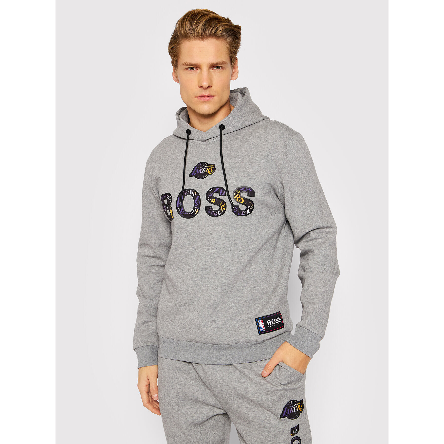 Boss Mikina NBA WBounce2_2 50461971 Sivá Relaxed Fit - Pepit.sk