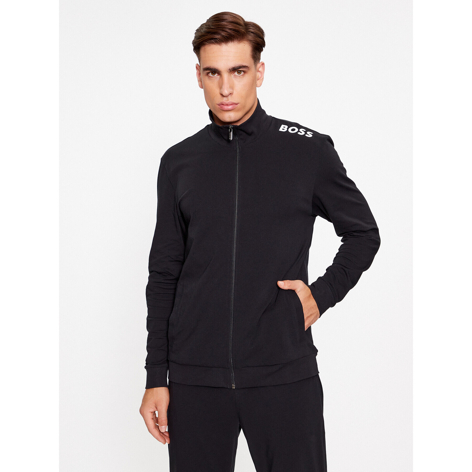 Boss Mikina Stmt Zip Jacket 50502768 Čierna Regular Fit - Pepit.sk