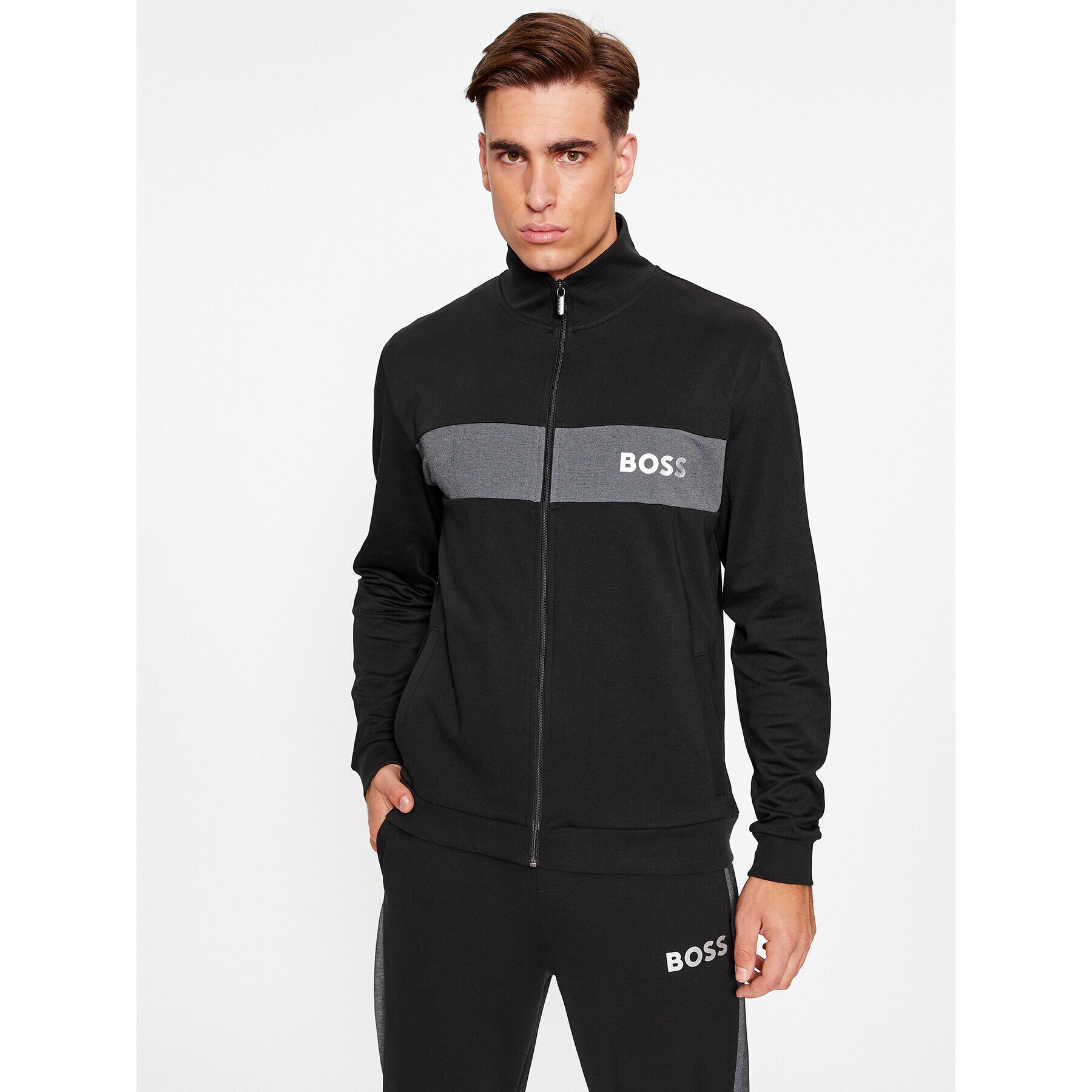 Boss Mikina Tracksuit Jacket 50503040 Čierna Regular Fit - Pepit.sk