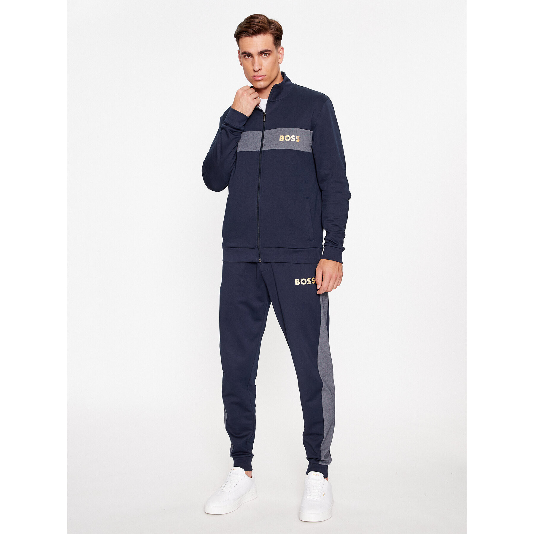 Boss Mikina Tracksuit Jacket 50503040 Tmavomodrá Regular Fit - Pepit.sk