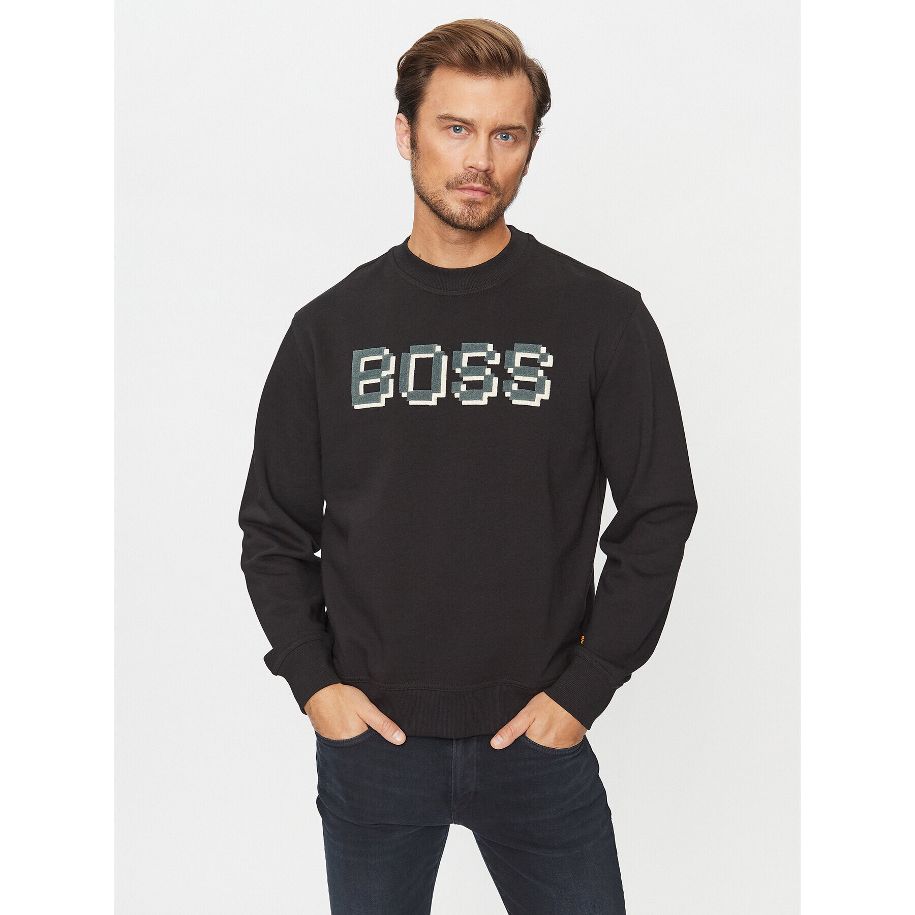 Boss Mikina Weglitchlogo 50499486 Čierna Relaxed Fit - Pepit.sk