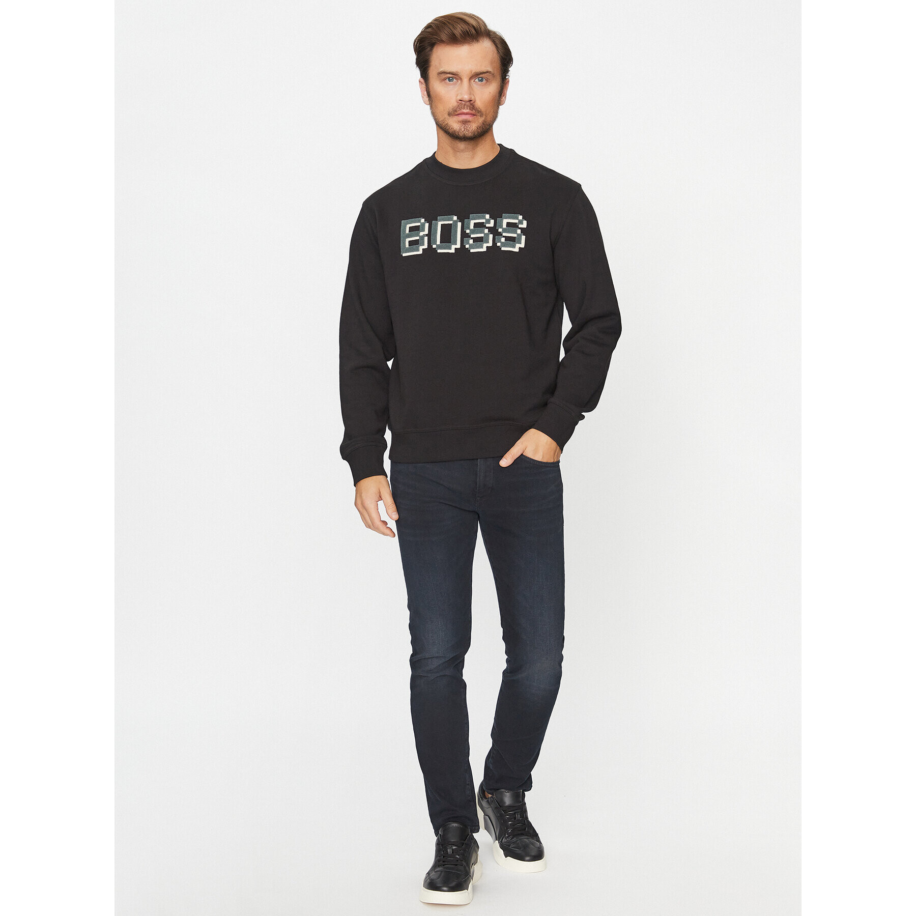 Boss Mikina Weglitchlogo 50499486 Čierna Relaxed Fit - Pepit.sk