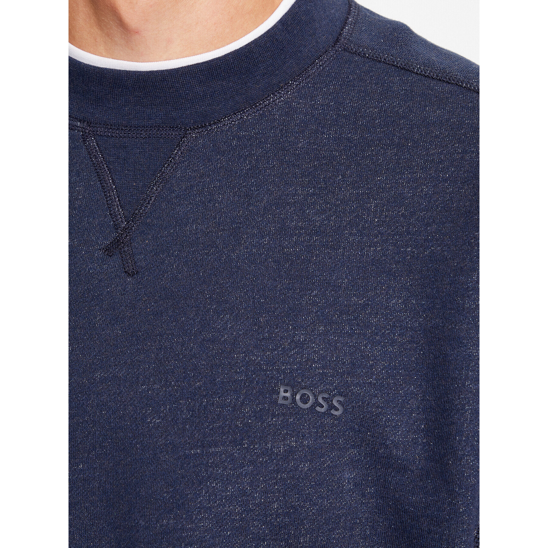 Boss Mikina Weglitchstitch 50499274 Tmavomodrá Regular Fit - Pepit.sk