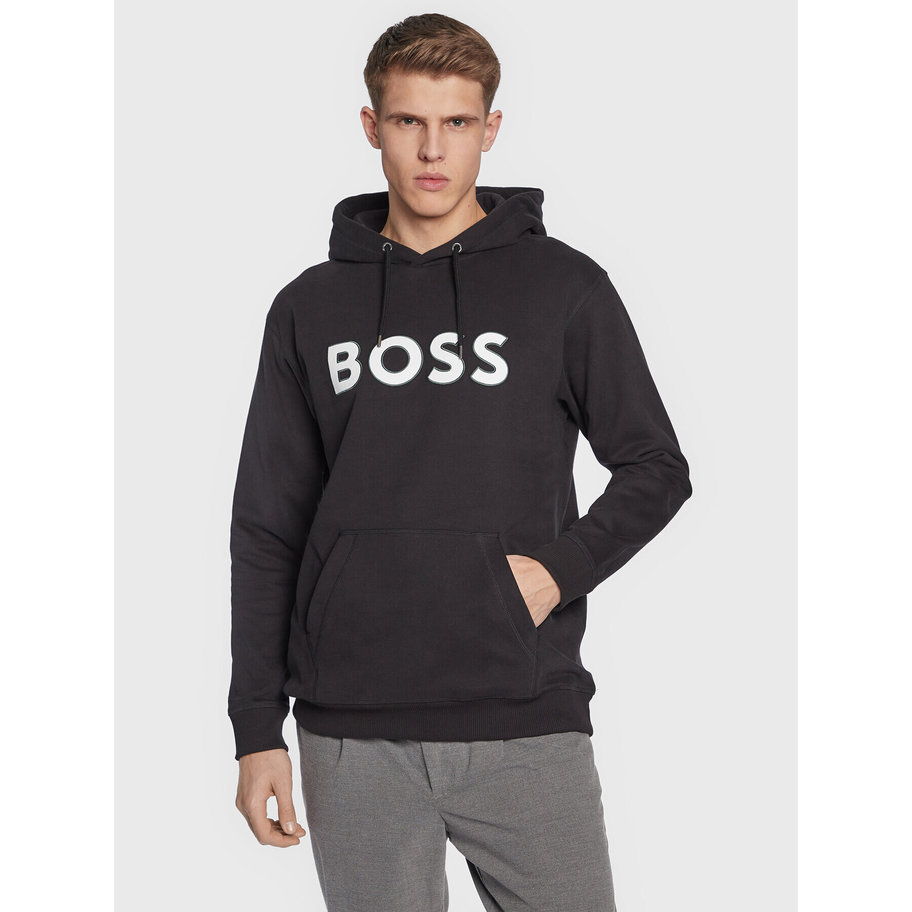 Boss Mikina Welegox 50483453 Čierna Regular Fit - Pepit.sk