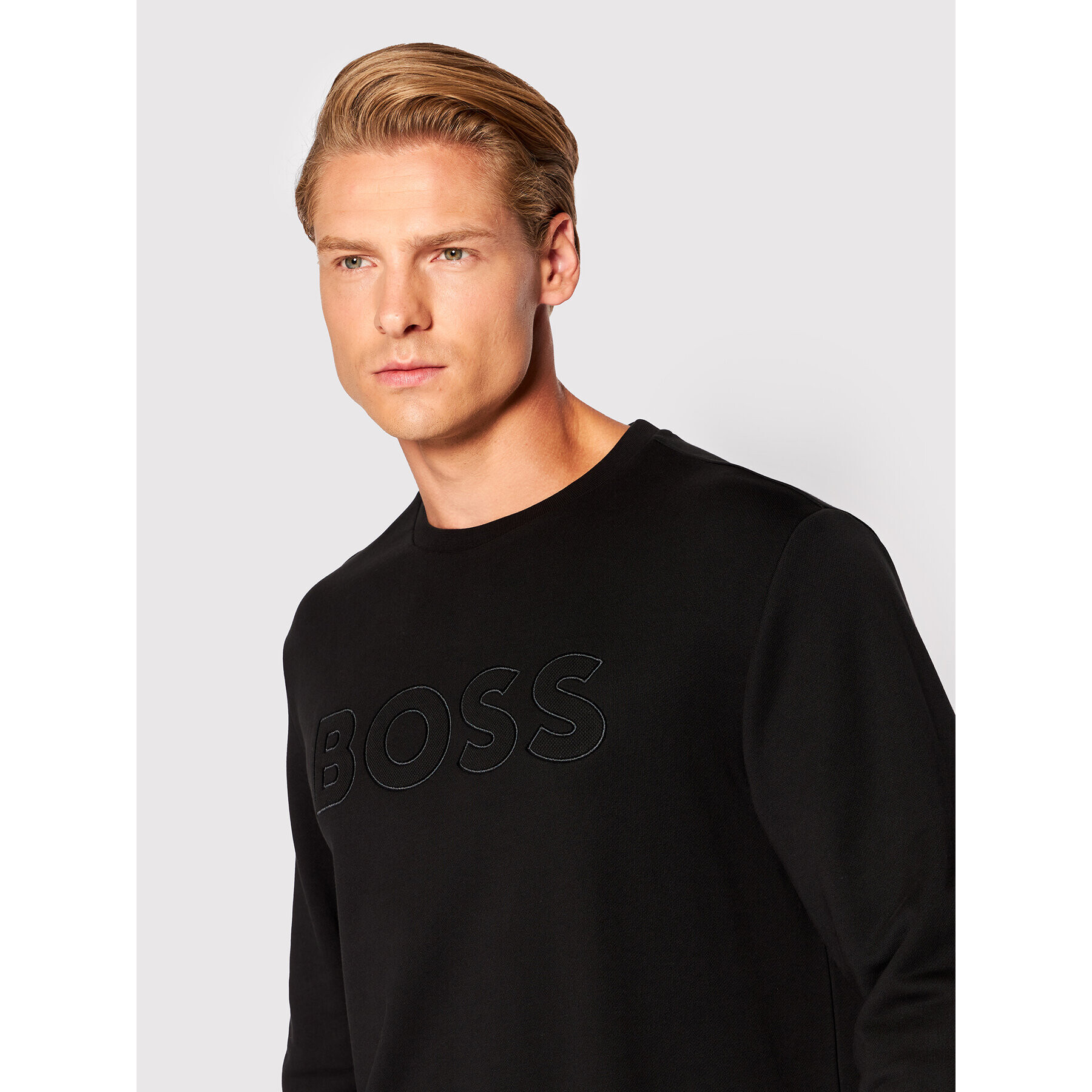 Boss Mikina Welogocrew 50472421 Čierna Regular Fit - Pepit.sk