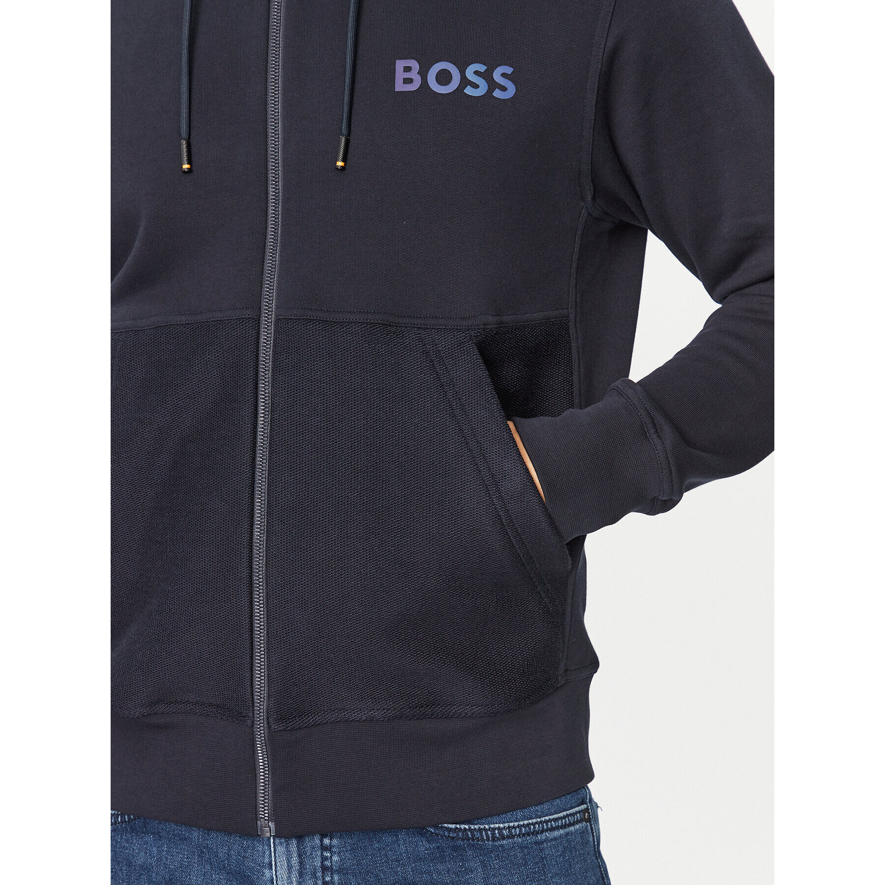 Boss Mikina Zedoublehood 50501974 Tmavomodrá Regular Fit - Pepit.sk