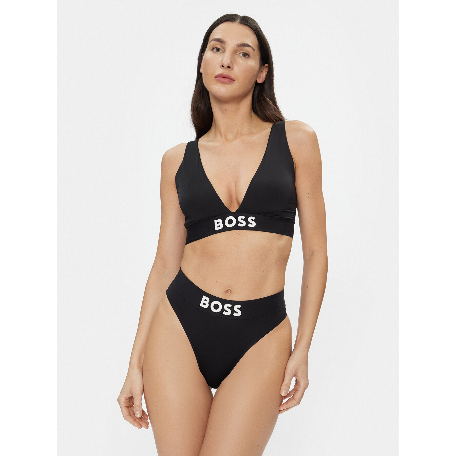 Boss Podprsenka Bralette Triangle Padded Stmt 50497878 Čierna - Pepit.sk