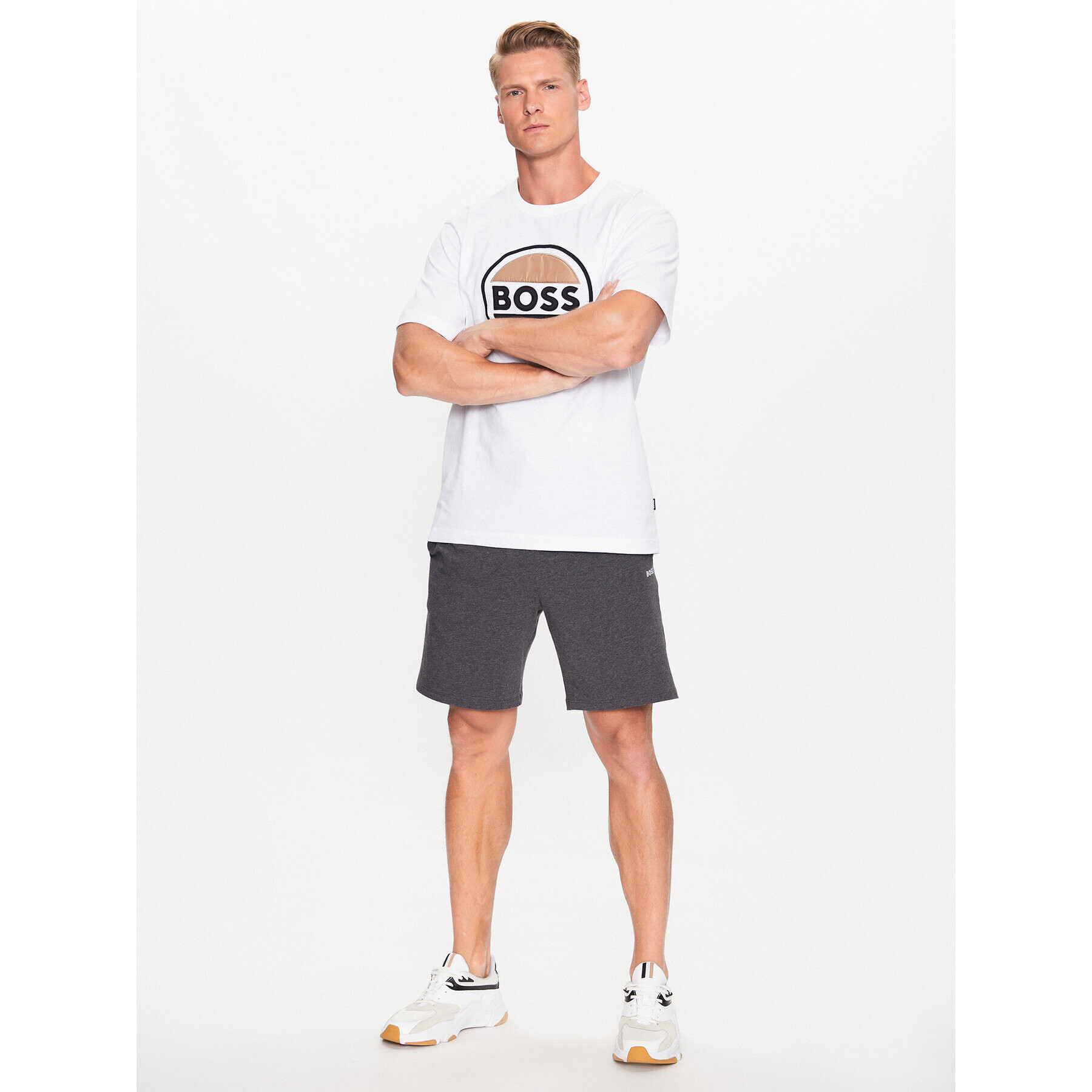 Boss Športové kraťasy 50469612 Sivá Regular Fit - Pepit.sk