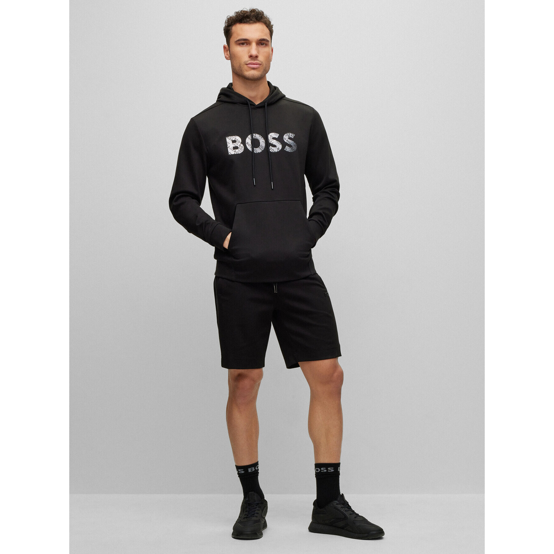 Boss Športové kraťasy Headlo Mirror 50486858 Čierna Regular Fit - Pepit.sk